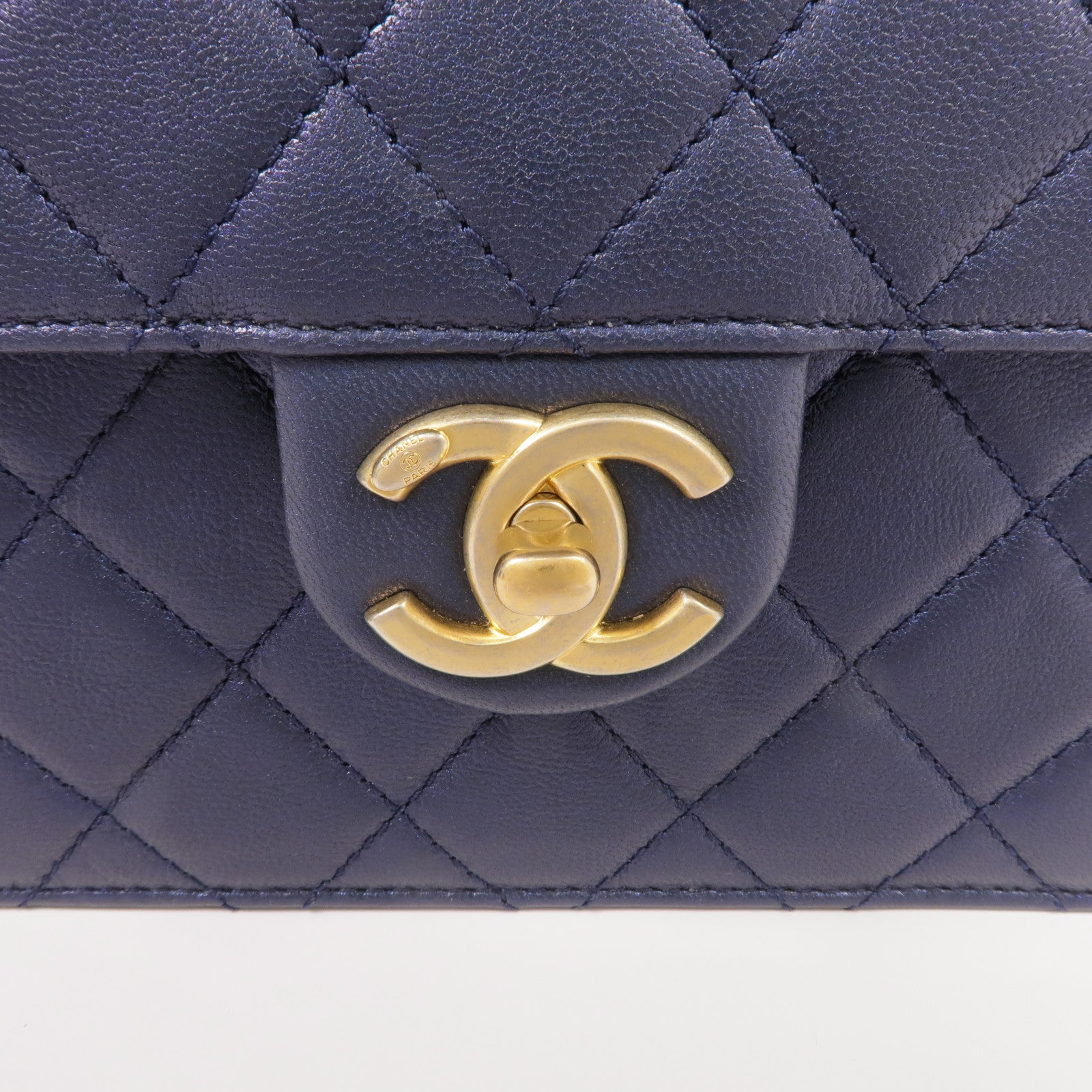 CHANEL 牛皮皮革Chain Shoulder金扣肩背袋