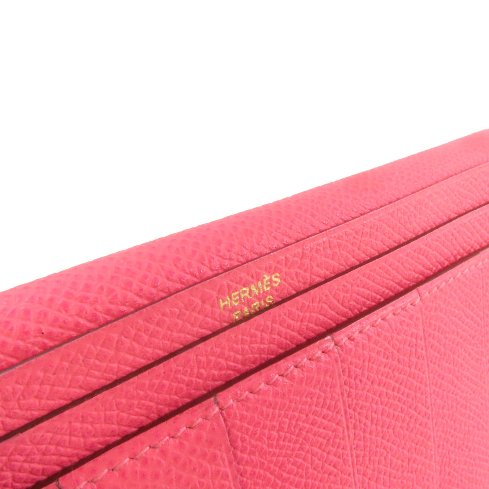 HERMES **【激減優惠】Togo皮革Bearn Long Wallet金扣長錢包粉紅色