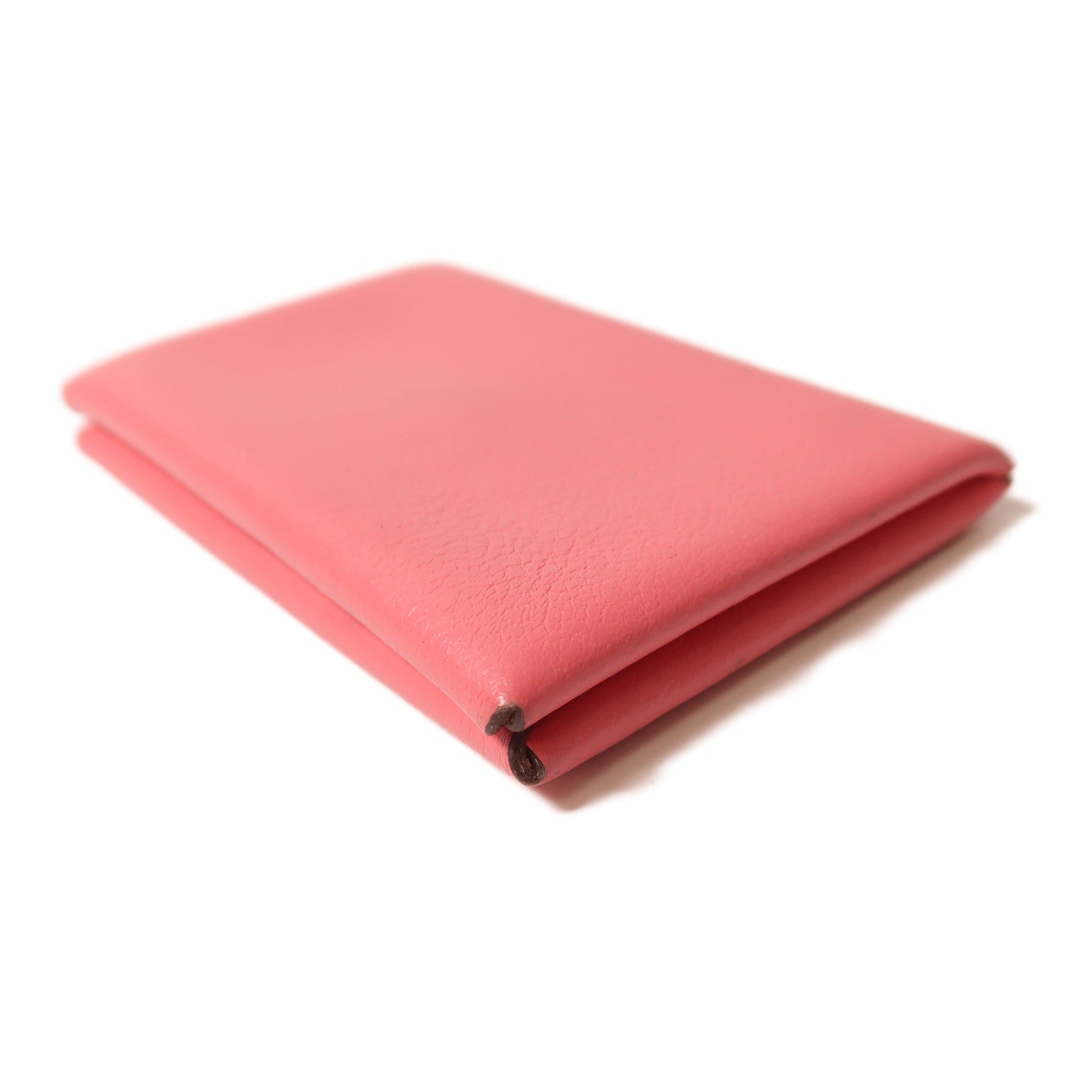 HERMES PHW Calvi Card Holder Evercolor Leather Rose Lipstick