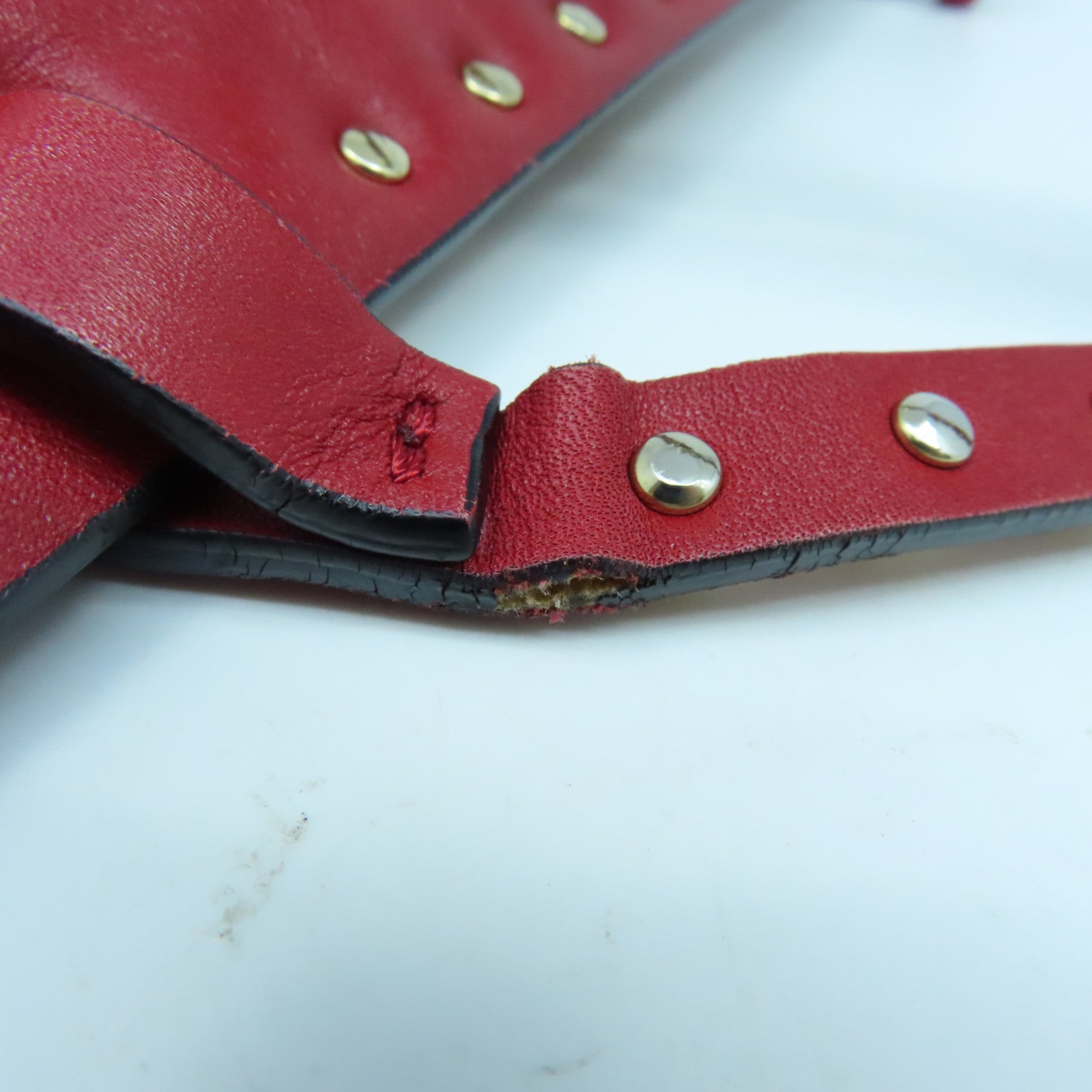 Valentino 【激減優惠】皮革Shoulder Bag金扣手挽袋紅色
