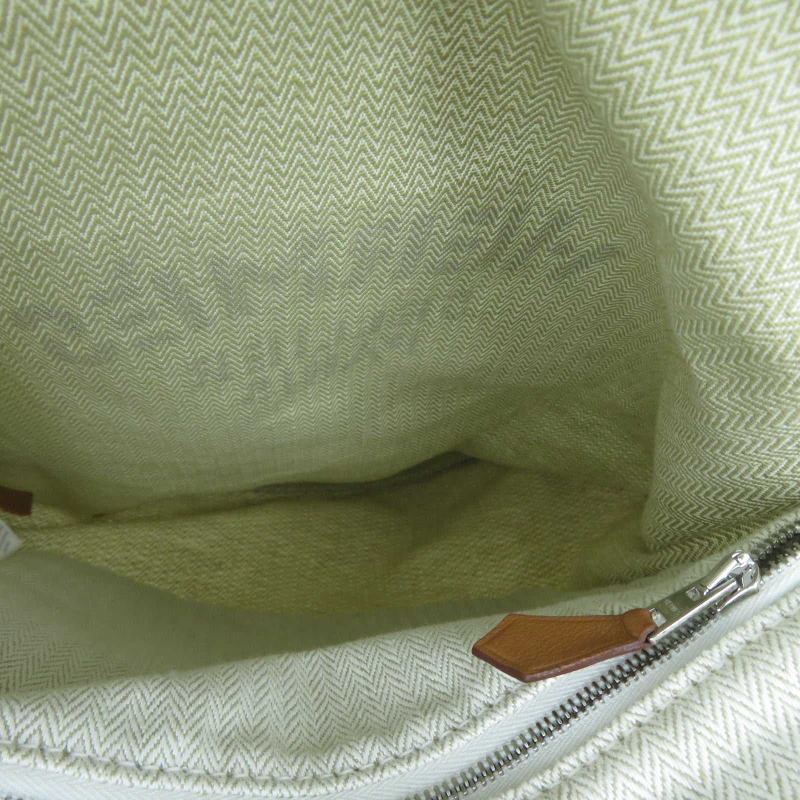 HERMES 【激減優惠】帆布Aline銀扣背包米色/啡色
