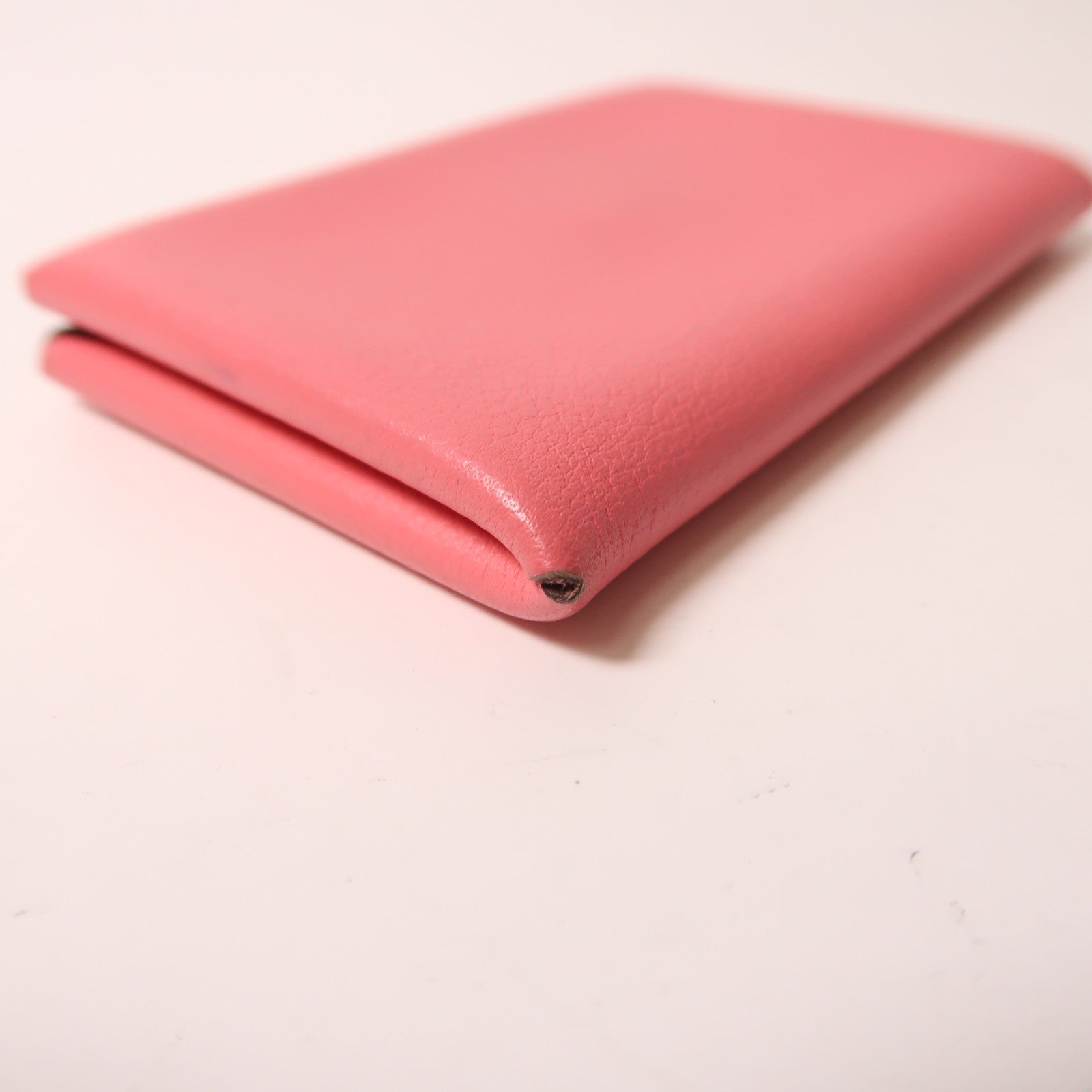 HERMES PHW Calvi Card Holder Evercolor Leather Rose Lipstick