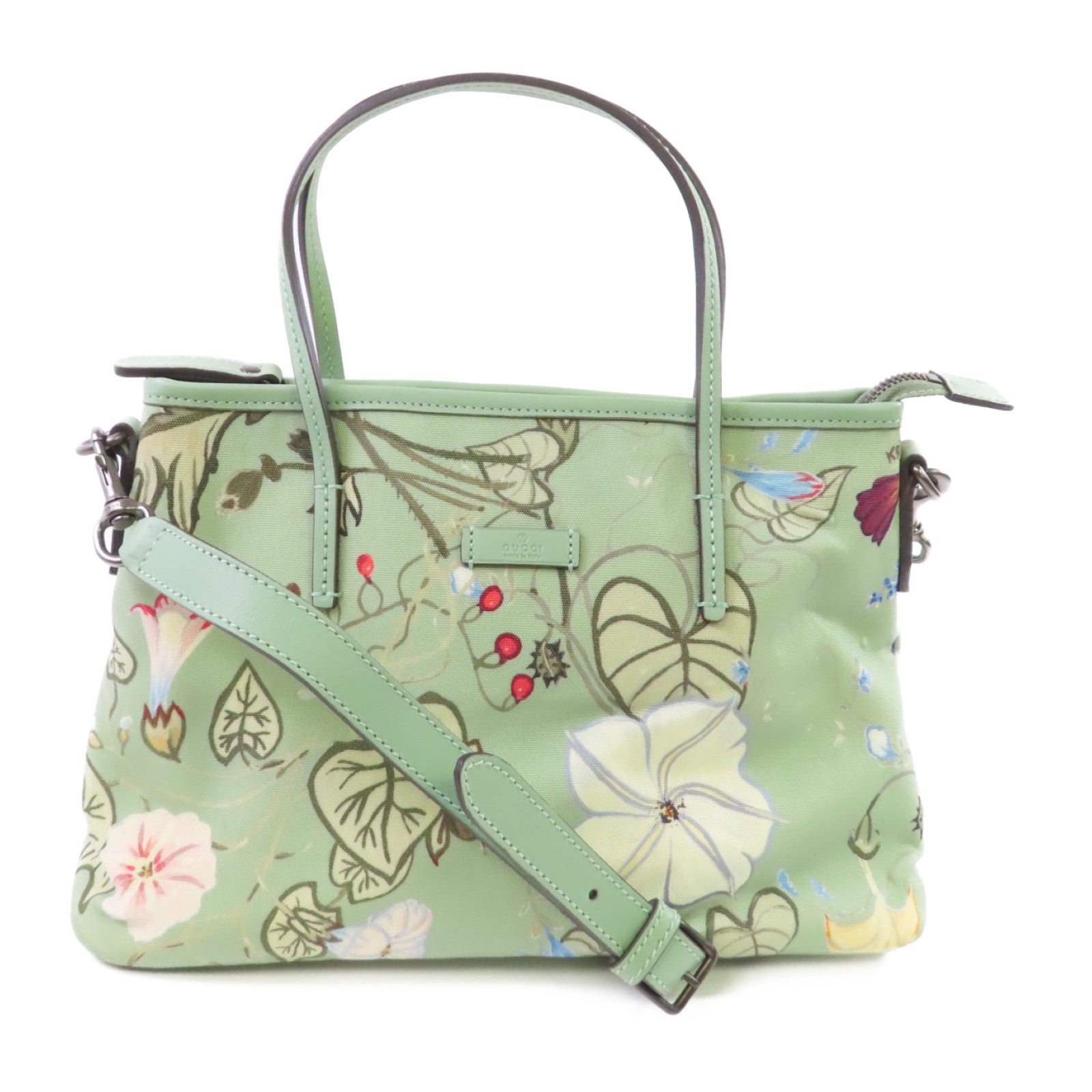 GUCCI 帆布2Way Tote Bag手挽肩背兩用袋綠色