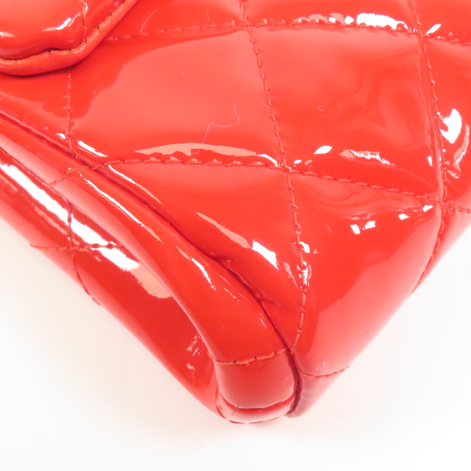 CHANEL 漆皮皮革Shoulder Bag銀扣鏈帶肩背袋