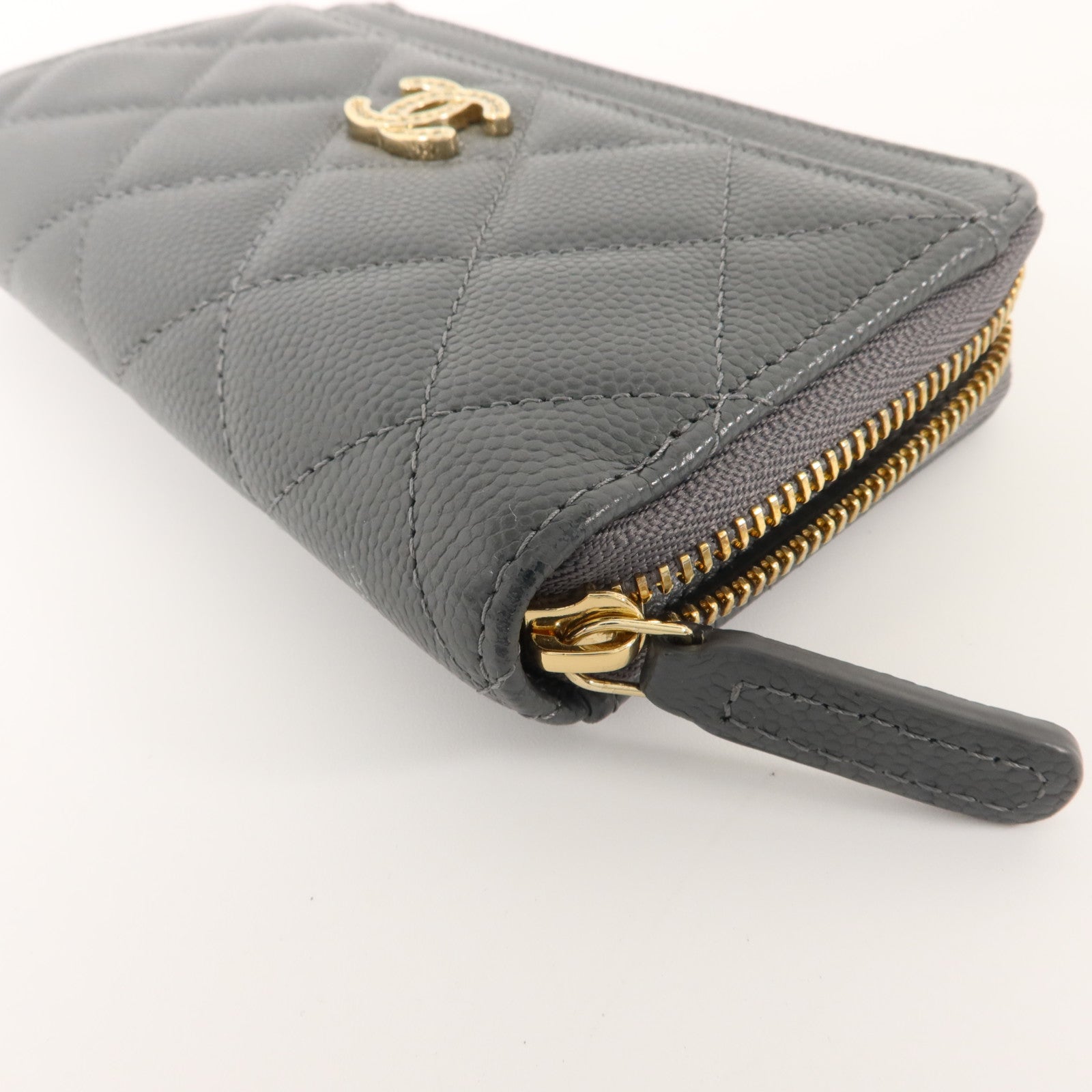 CHANEL 牛皮皮革CC Logo Zipper Wallet錢包