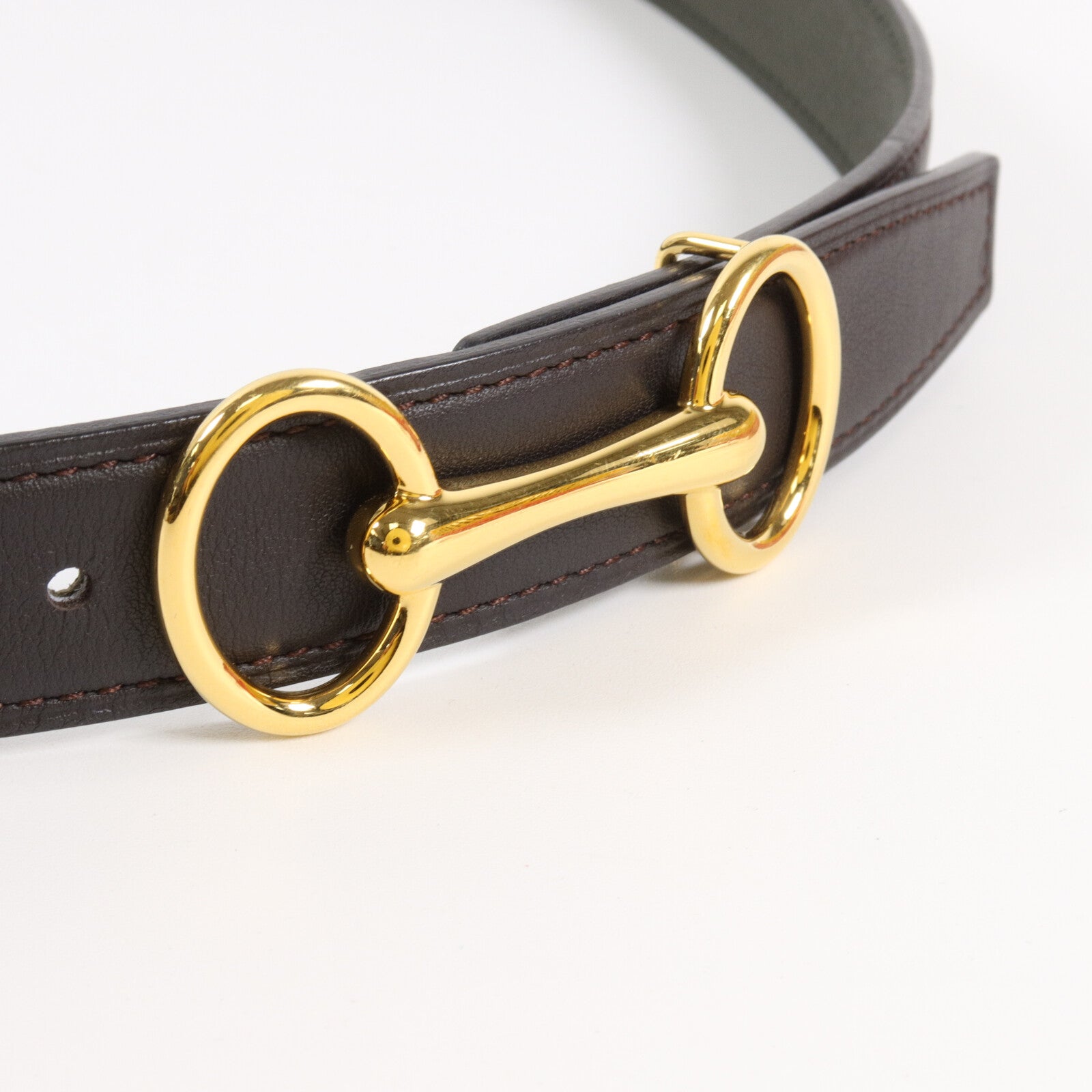 HERMES Swift/Epsom皮革Heritage Belt Buckle & 24mm Strap皮帶Ebene/Vert Anglais