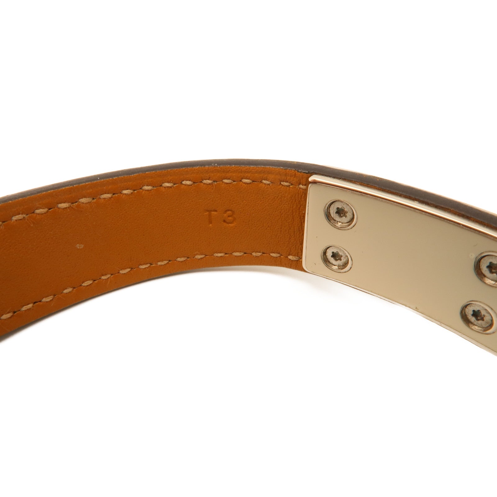 HERMES Epsom皮革Drag Double Bracelet銀扣手鏈Blue