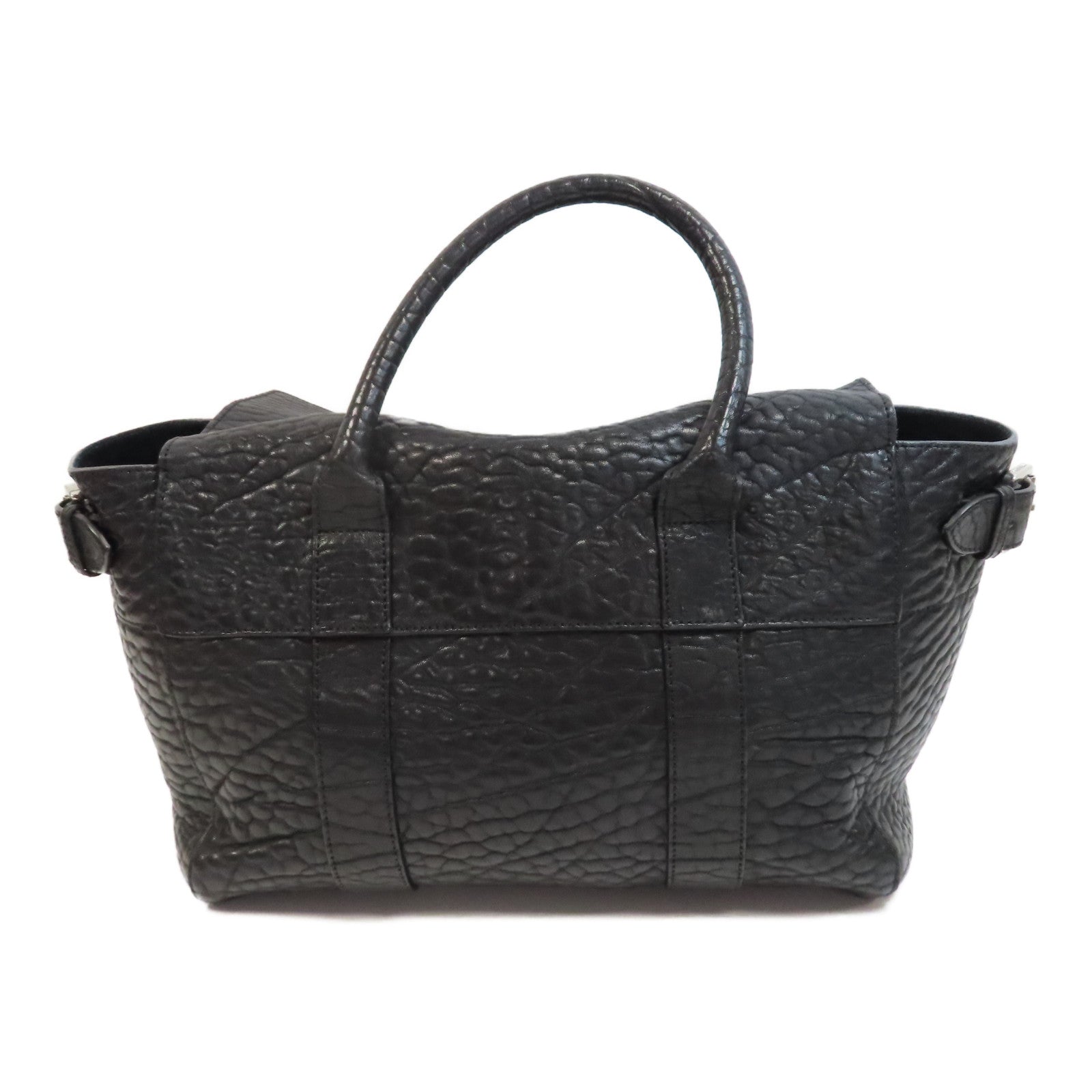 MULBERRY 【激減優惠】牛皮皮革Icon Bag銀扣手挽袋黑色