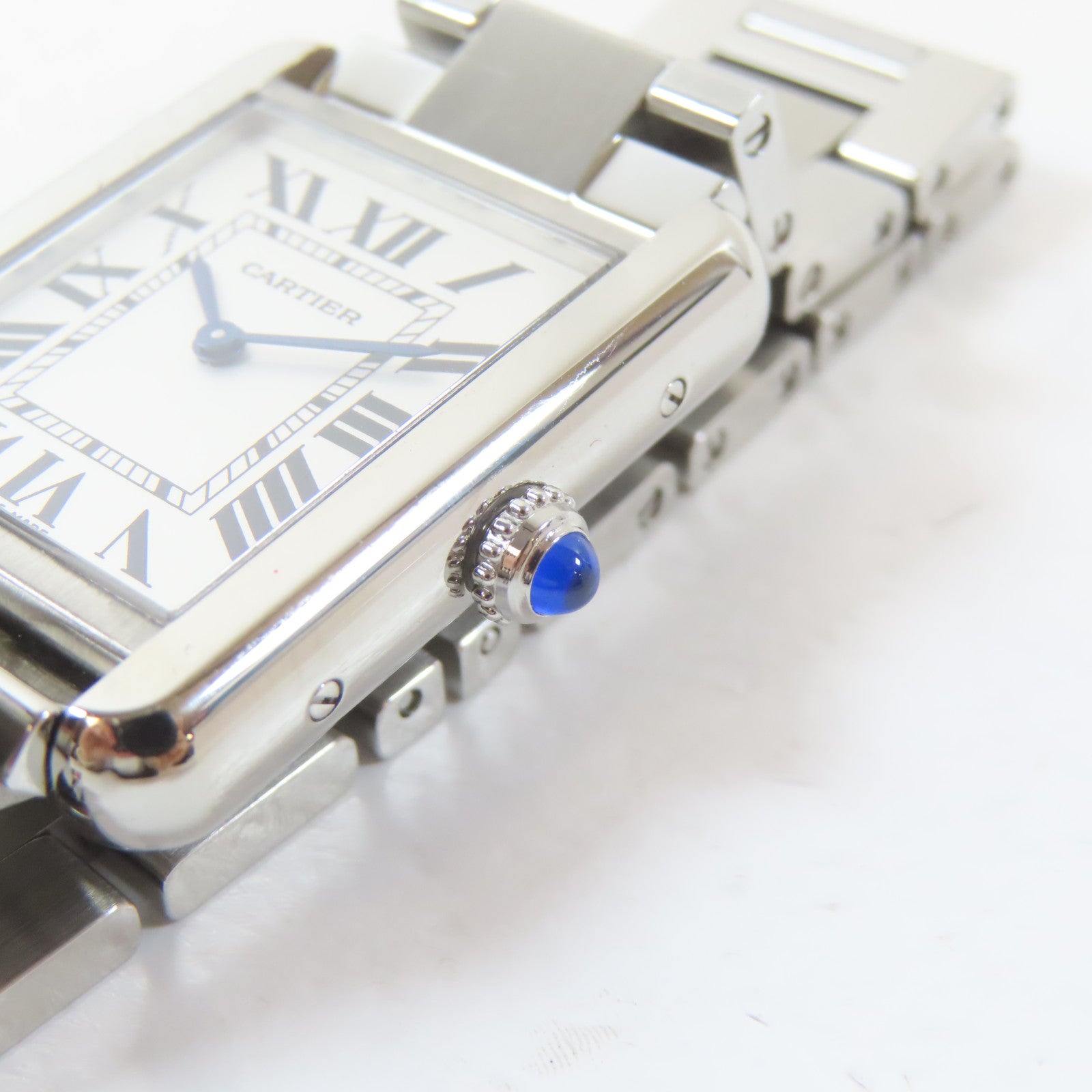 CARTIER Tank Solo不鏽鋼手錶自動機芯白色#15cm