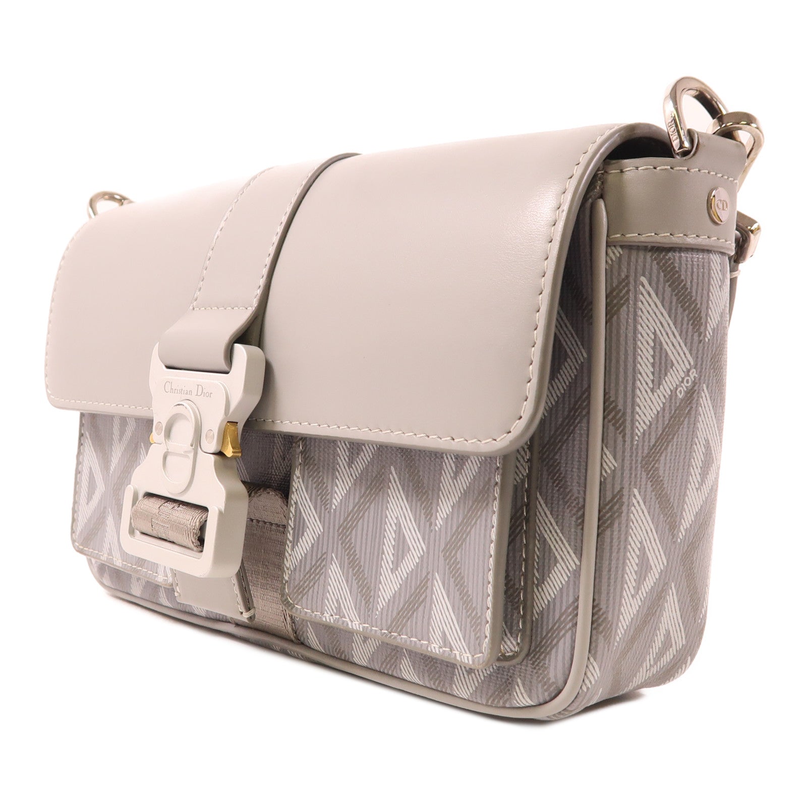 Dior 【激減優惠】塗層帆布/牛皮皮革Hit The Road銀扣肩背袋