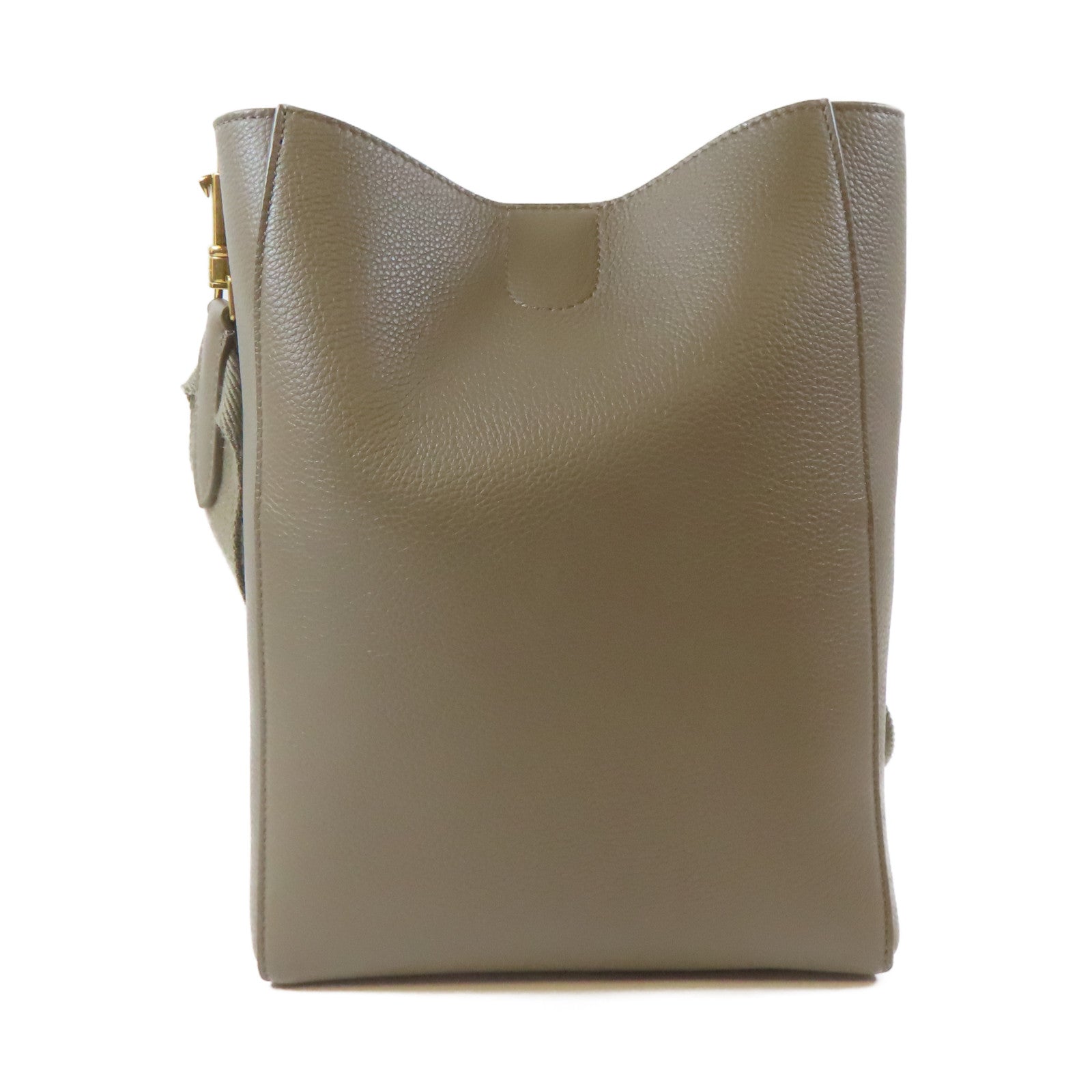 CELINE 【激減優惠】牛皮皮革Sangle Bucket Small金扣肩背袋灰色