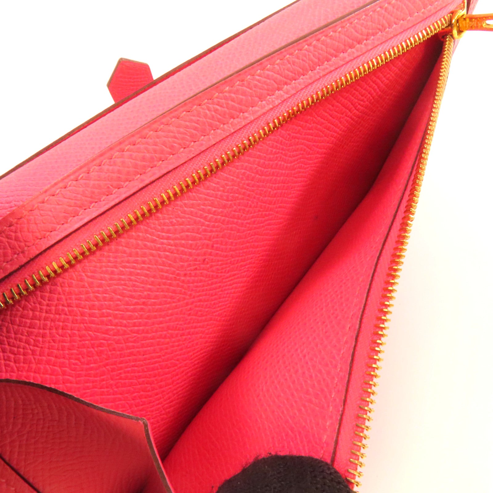 HERMES **【激減優惠】Togo皮革Bearn Long Wallet金扣長錢包粉紅色