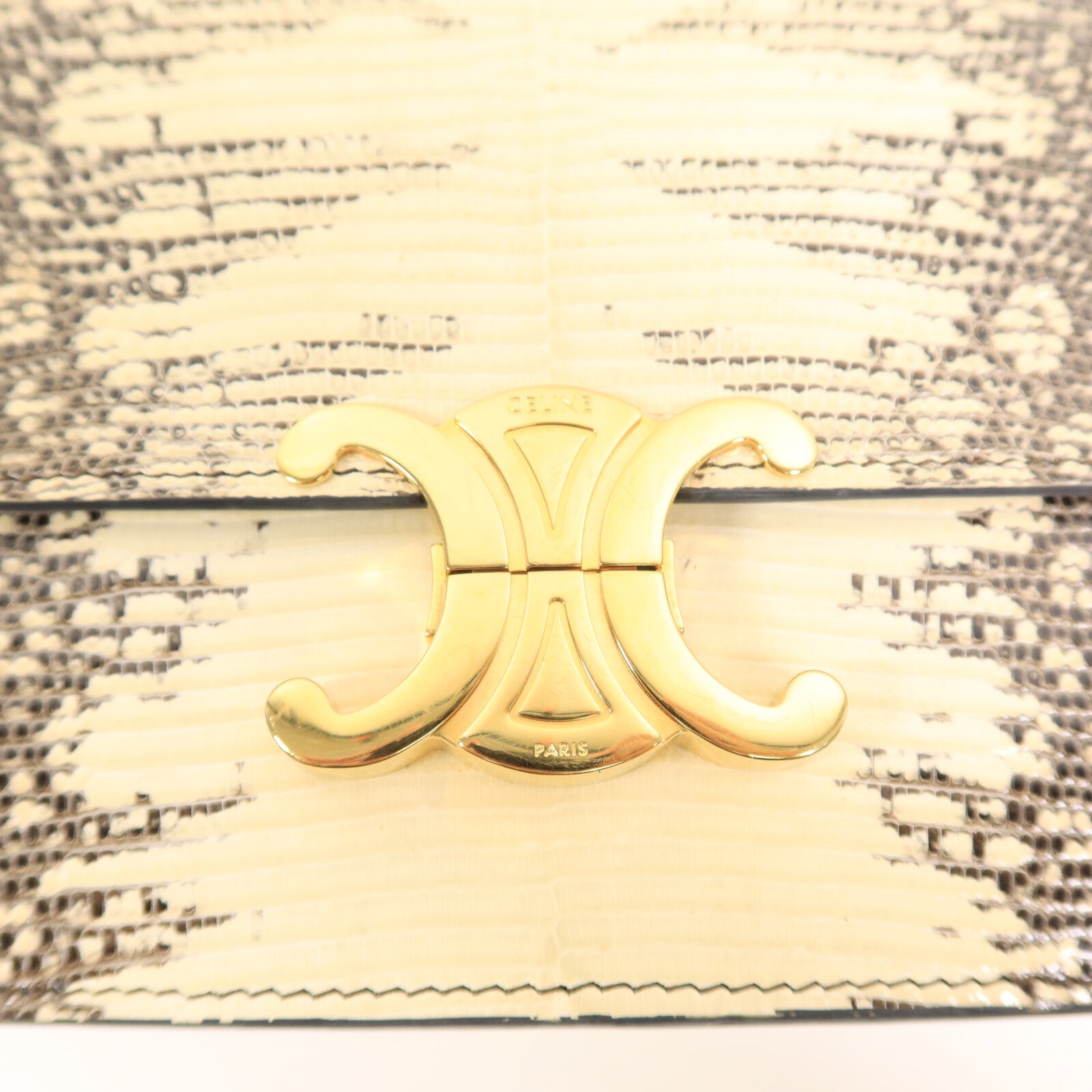CELINE 蜥蝪皮革Teen Triomphe Bag In Lizard肩背袋