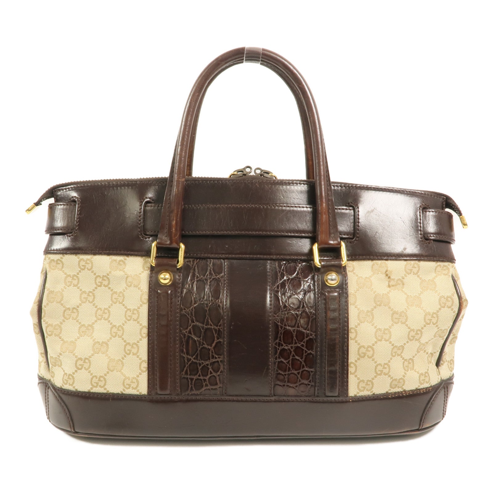 GUCCI 帆布/牛皮皮革Hand Bag手挽袋