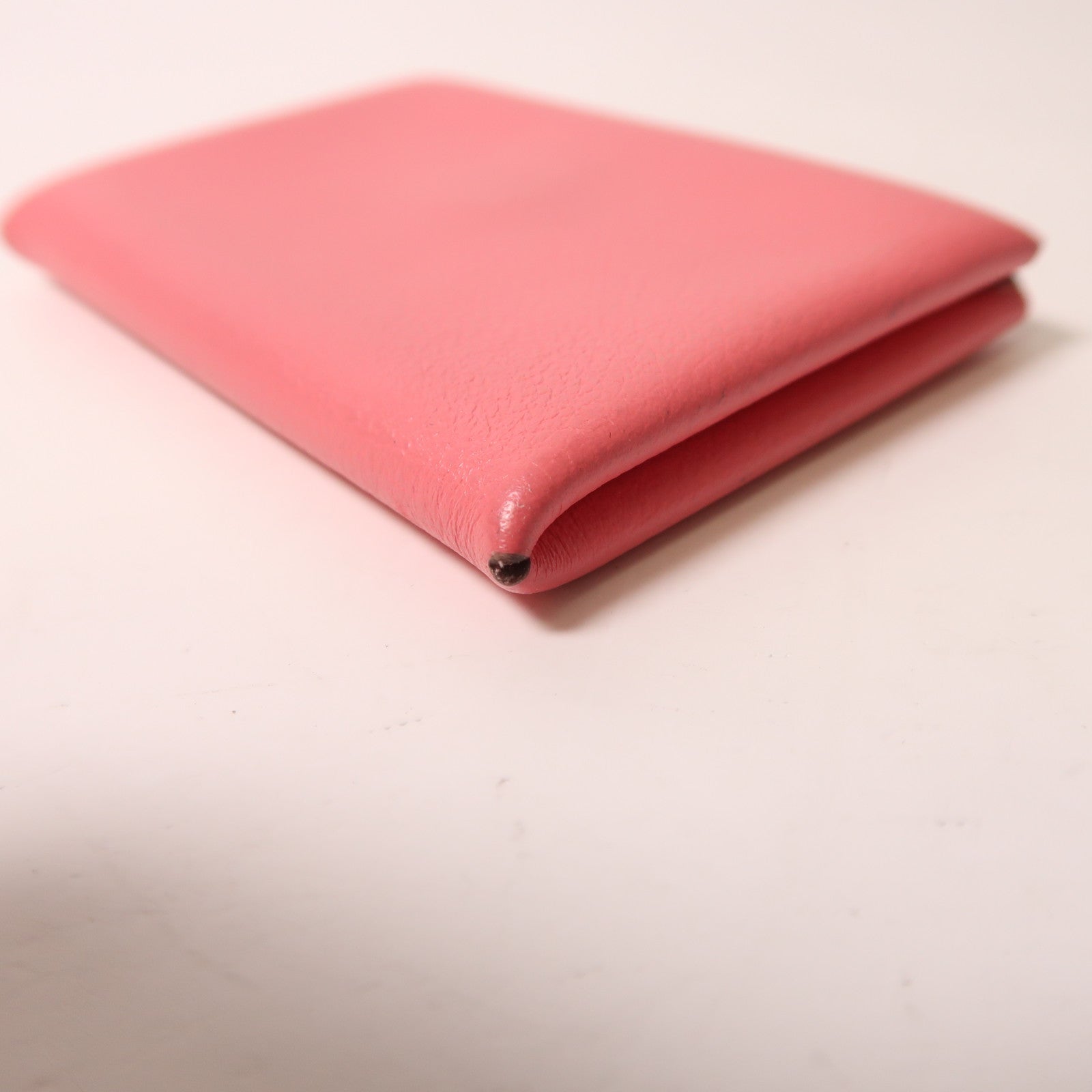 HERMES PHW Calvi Card Holder Evercolor Leather Rose Lipstick