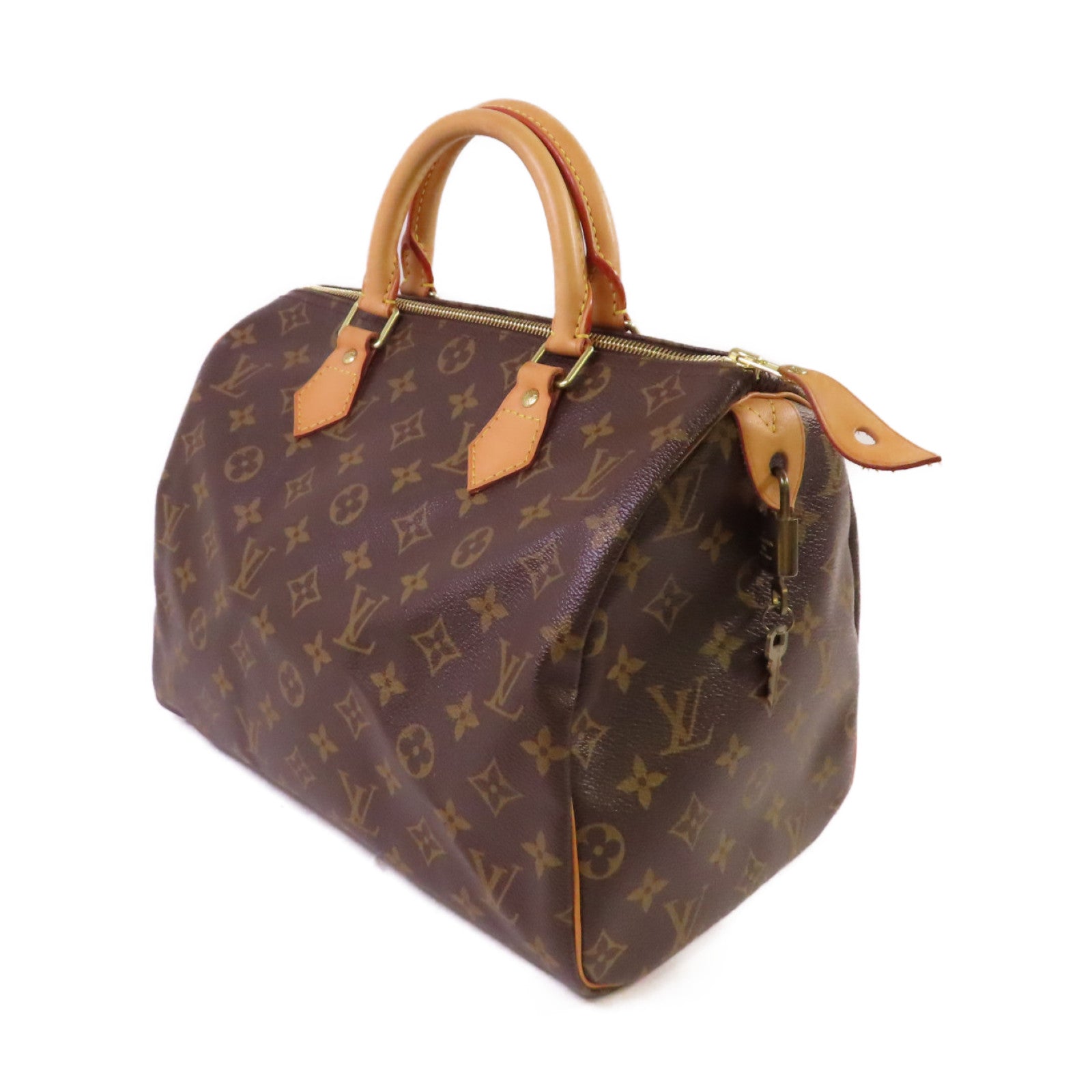 LOUIS VUITTON Monogram Speedy 30 Hand Bag金扣手挽袋啡色