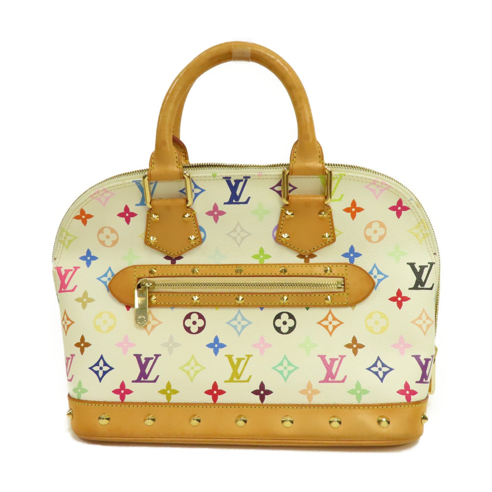 LOUIS VUITTON Monogram Multicolore Alma金扣手挽袋白色/彩色