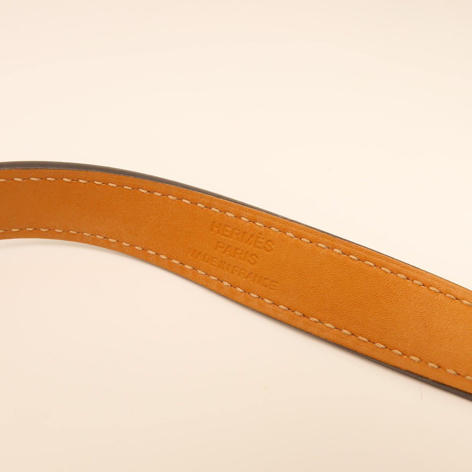 HERMES 【激減優惠】Epsom皮革Drag Double Bracelet銀扣手鏈Blue