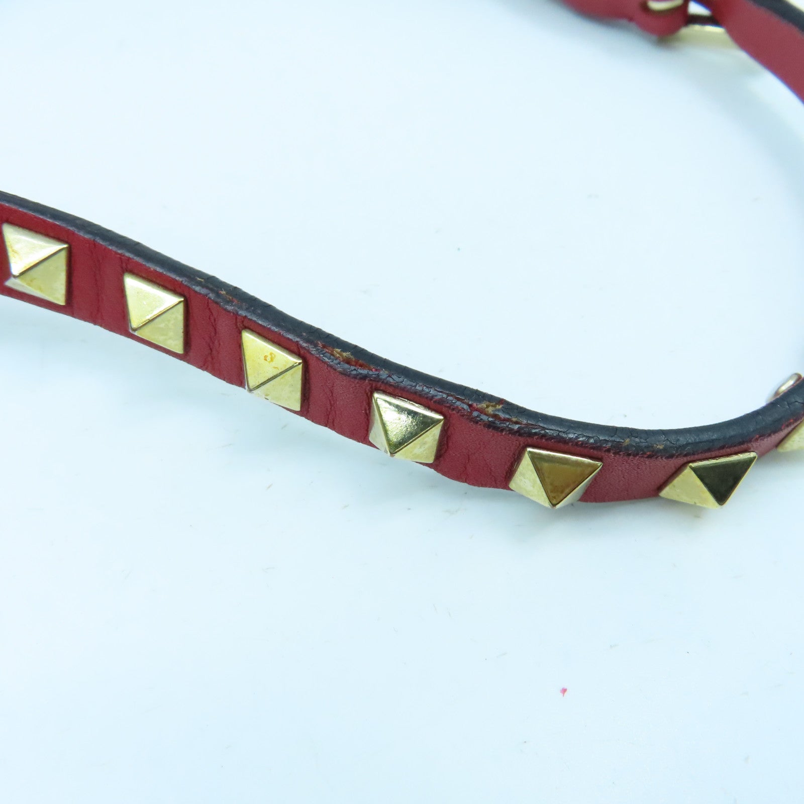 Valentino 【激減優惠】皮革Shoulder Bag金扣手挽袋紅色