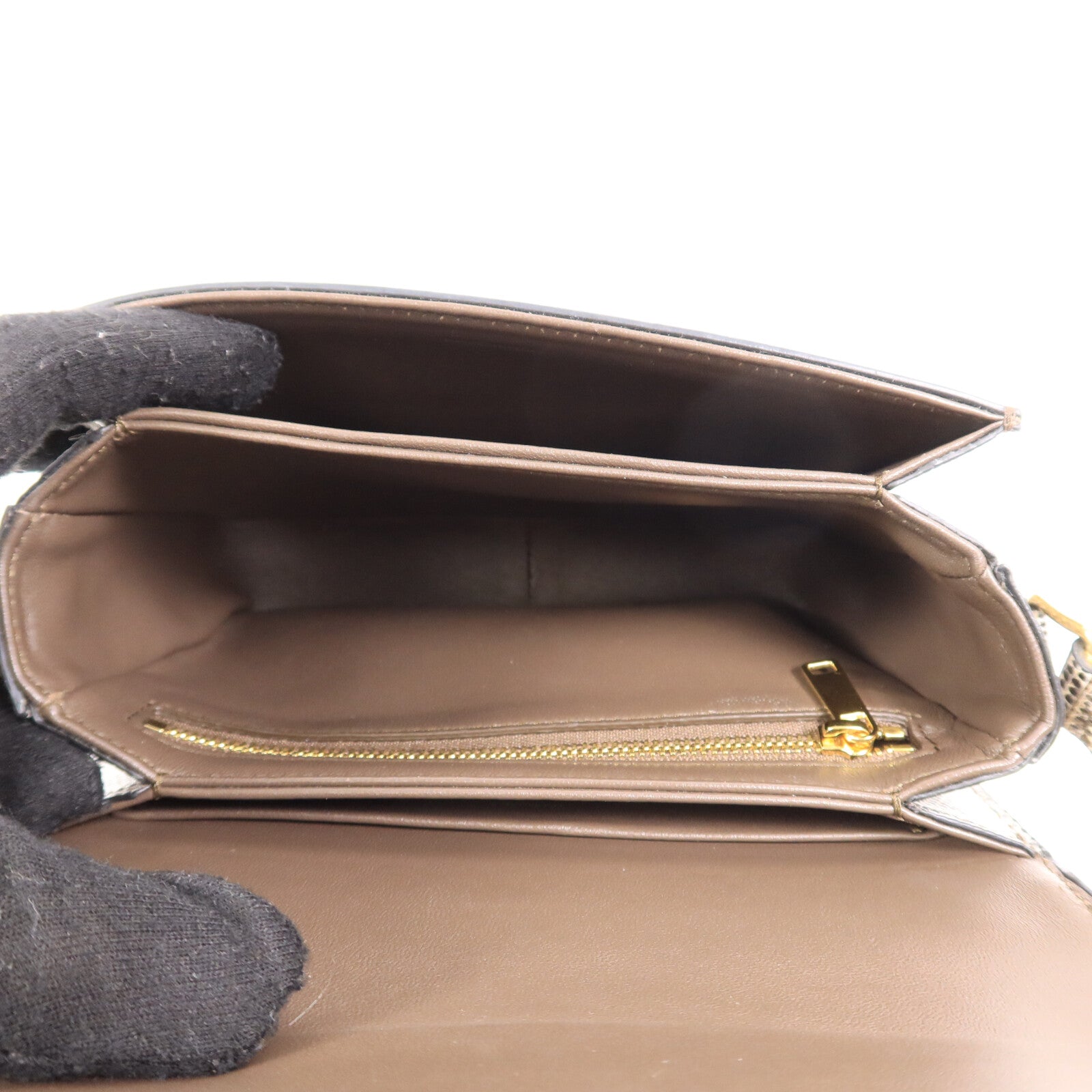 CELINE 蜥蝪皮革Teen Triomphe Bag In Lizard肩背袋