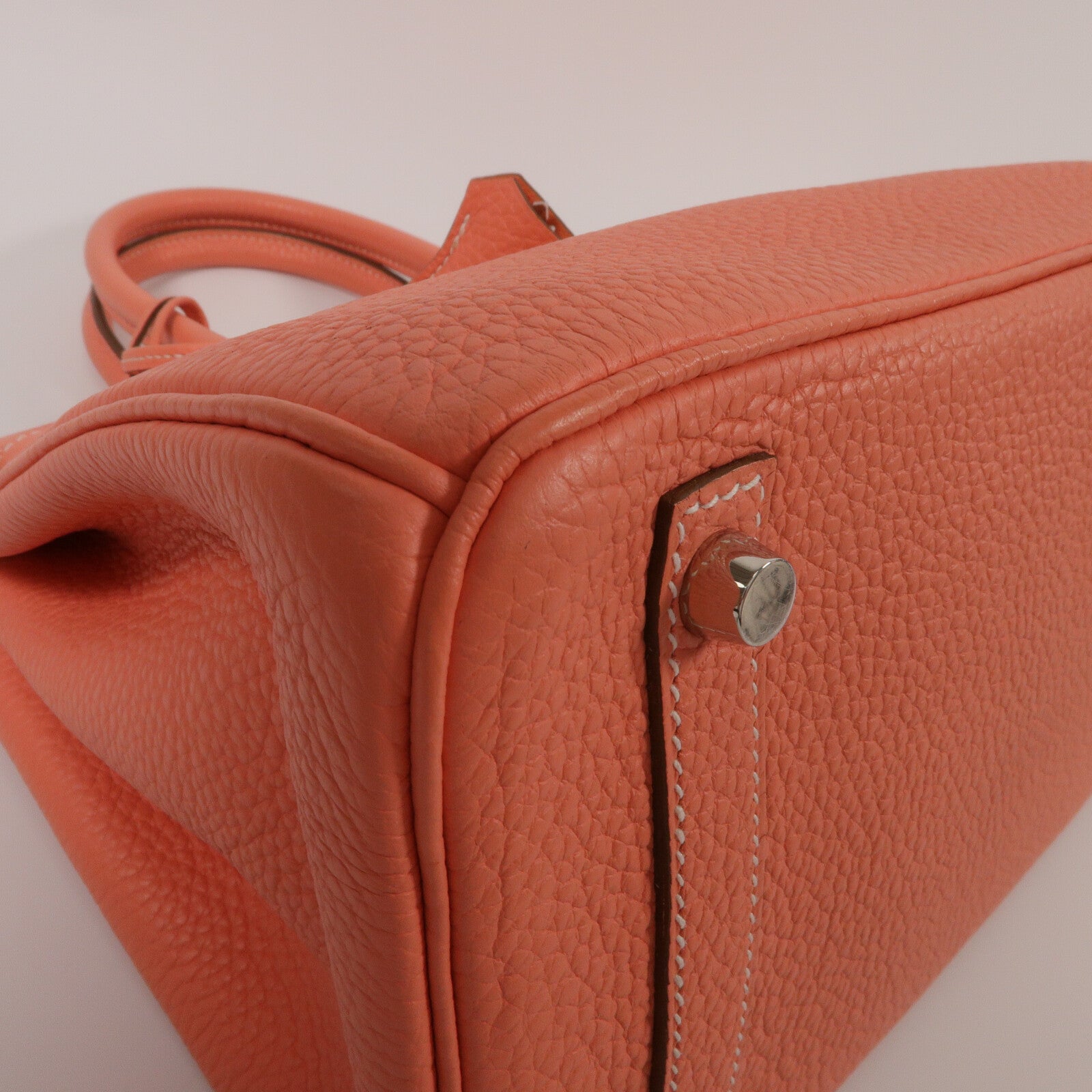 HERMES Clemence皮革Birkin 30手挽袋Crevette