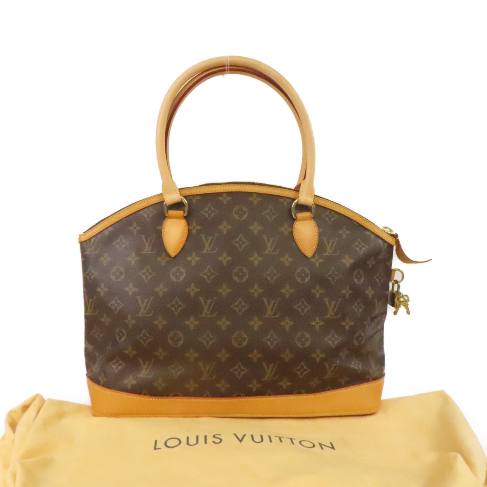 LOUIS VUITTON 【激減優惠】Monogram Lockit horizontal金扣手挽袋啡色