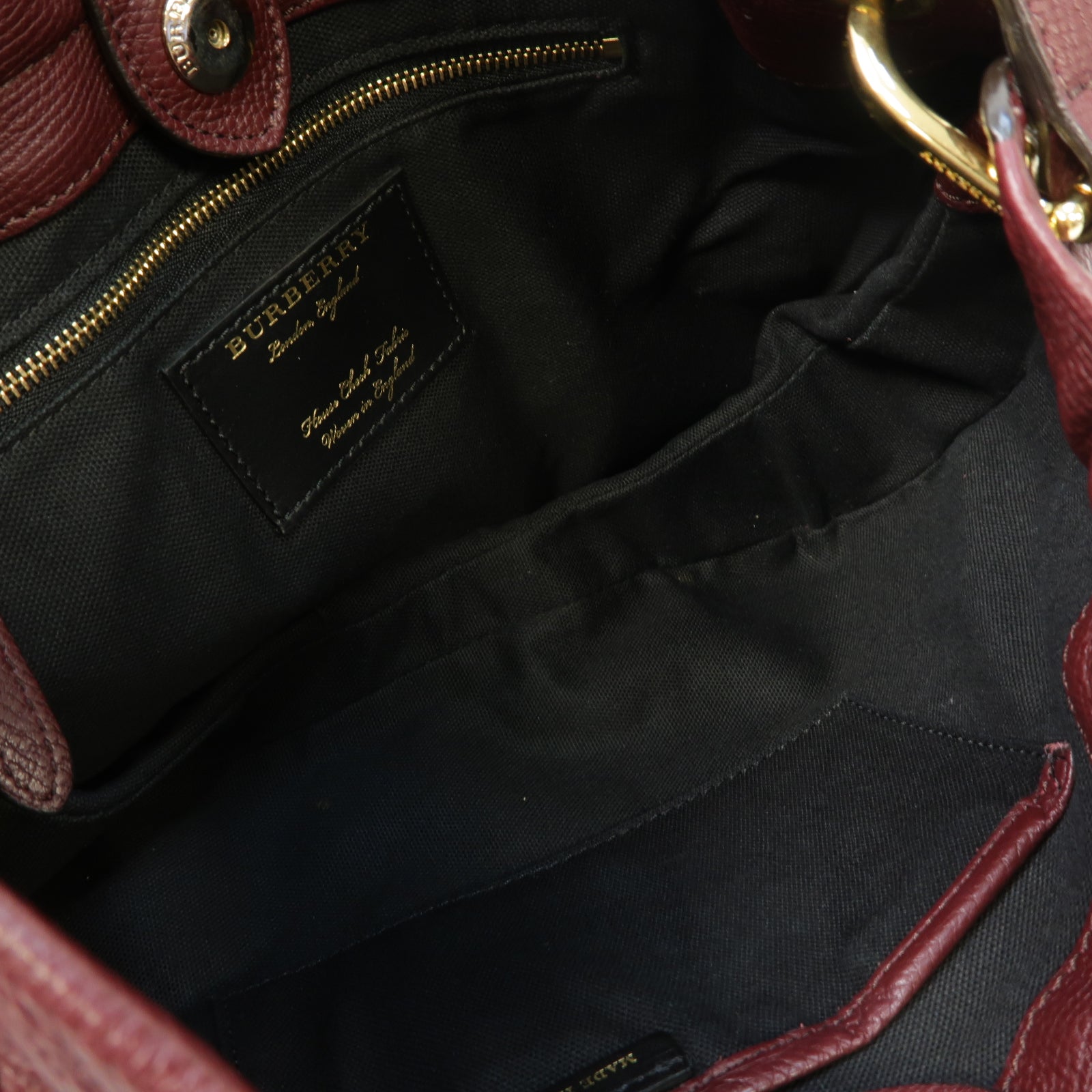BURBERRY 牛皮皮革Shoulder Bag金扣肩背袋酒紅色