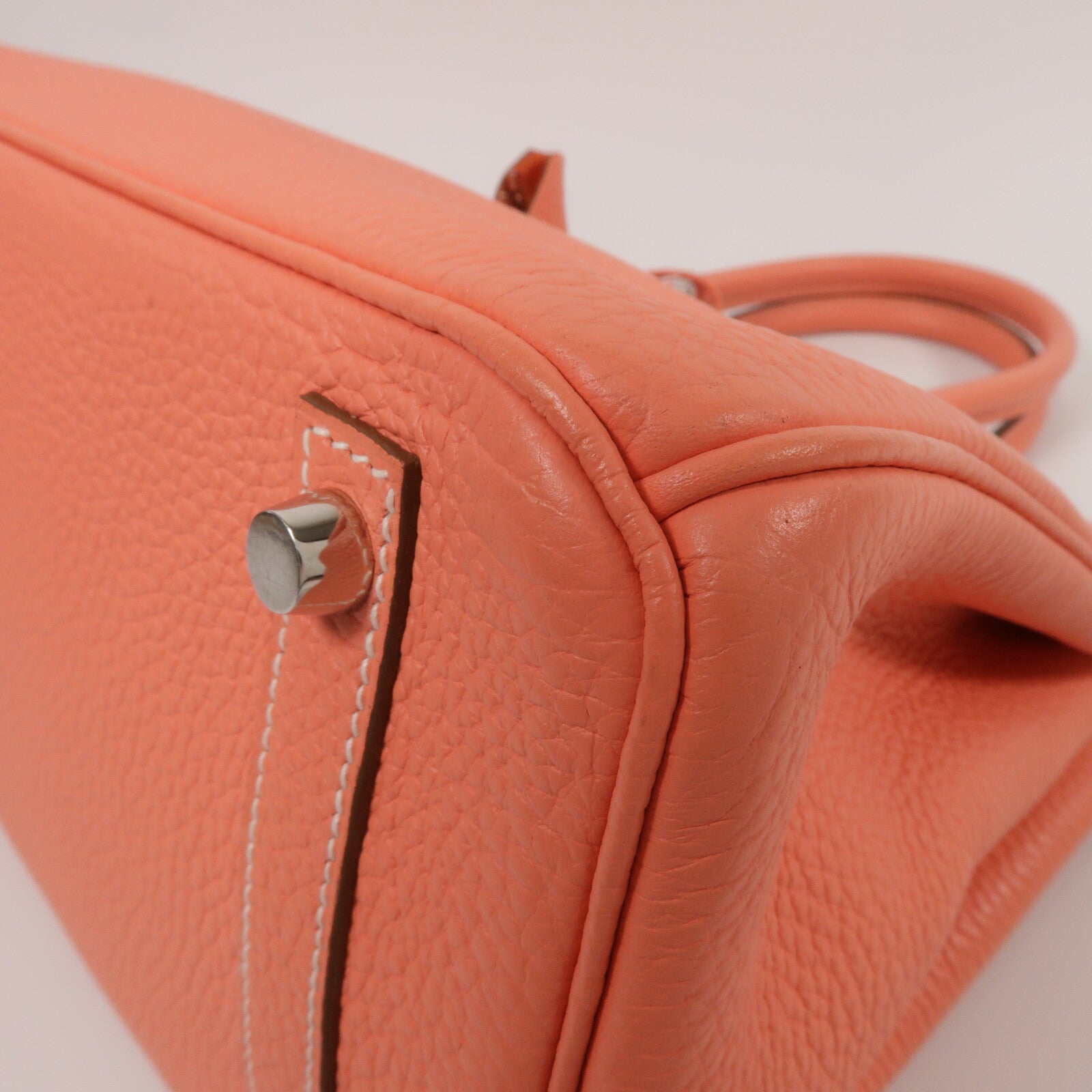 HERMES Clemence皮革Birkin 30手挽袋Crevette