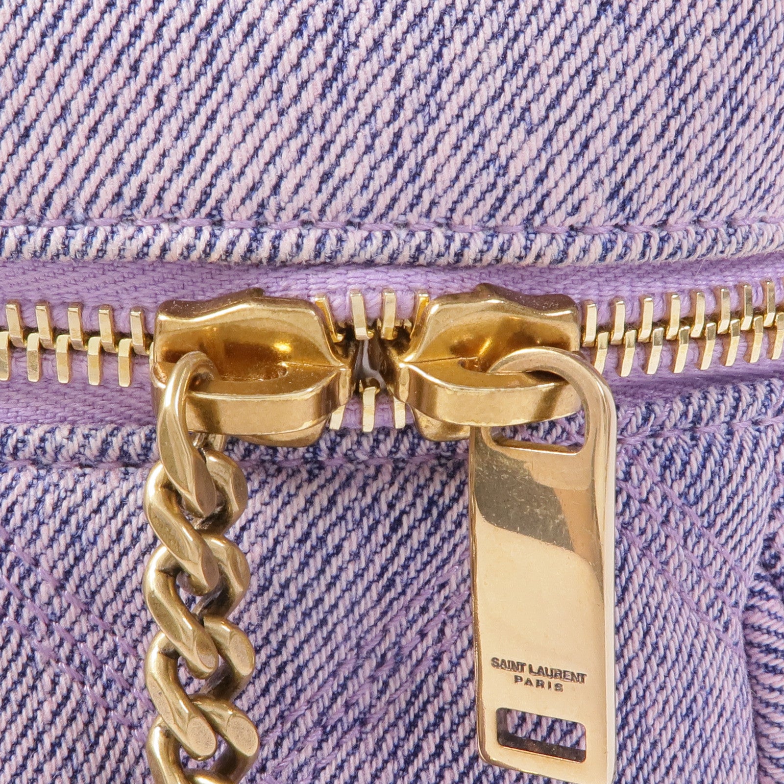 YVES SAINT LAURENT 牛仔布Paris 80's Vanity Bag金扣肩背袋
