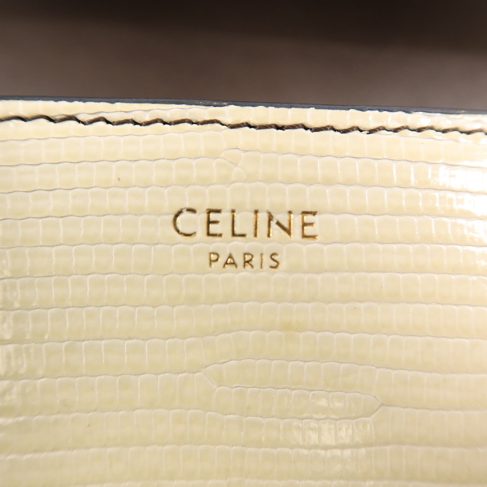 CELINE 蜥蝪皮革Teen Triomphe Bag In Lizard肩背袋