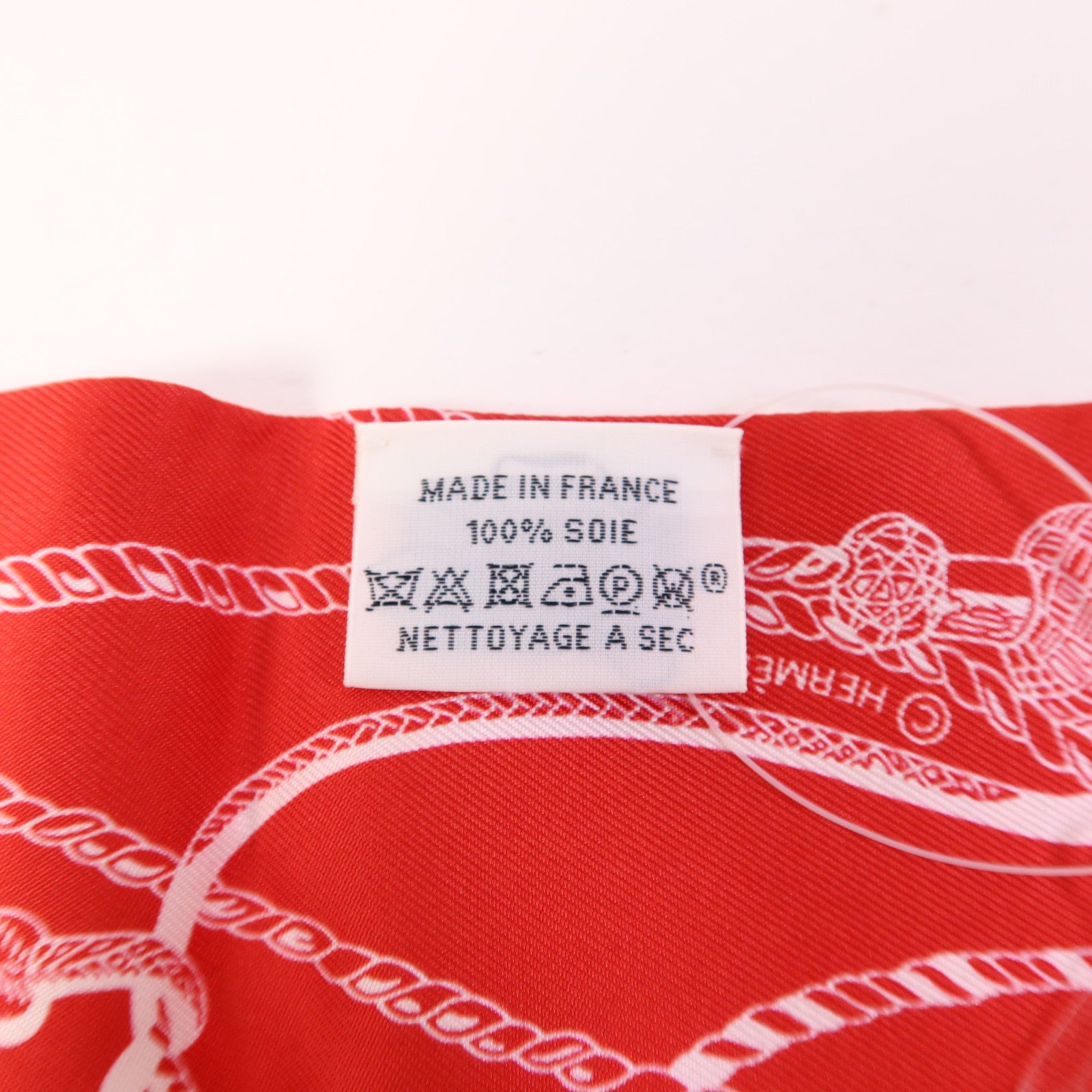 HERMES 絲質Maxi Twilly絲巾White/Red