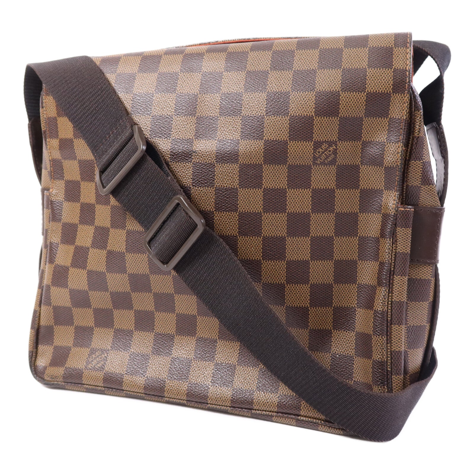 LOUIS VUITTON Damier Ebene Naviglio金扣肩背袋