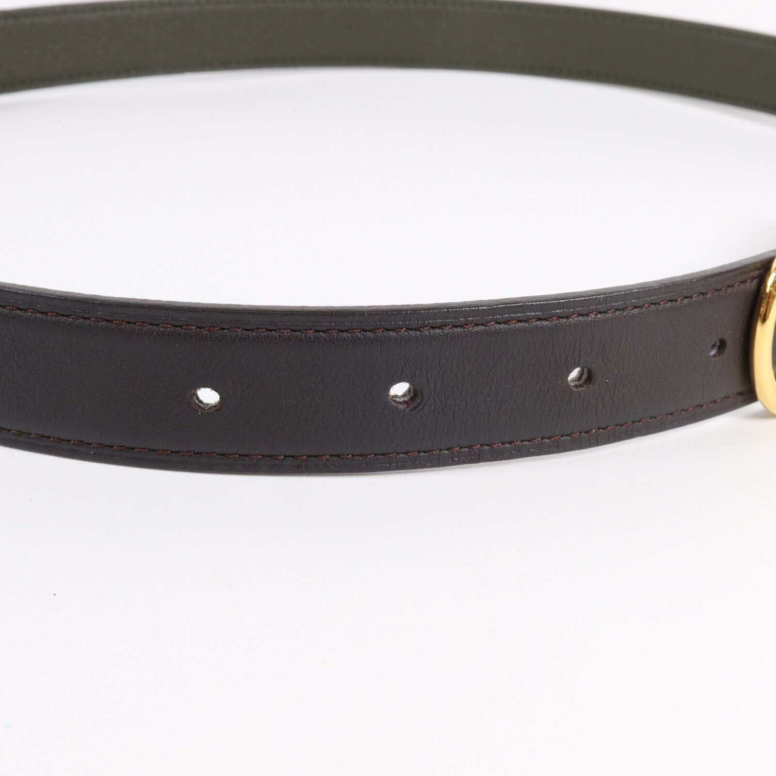 HERMES Swift/Epsom皮革Heritage Belt Buckle & 24mm Strap皮帶Ebene/Vert Anglais