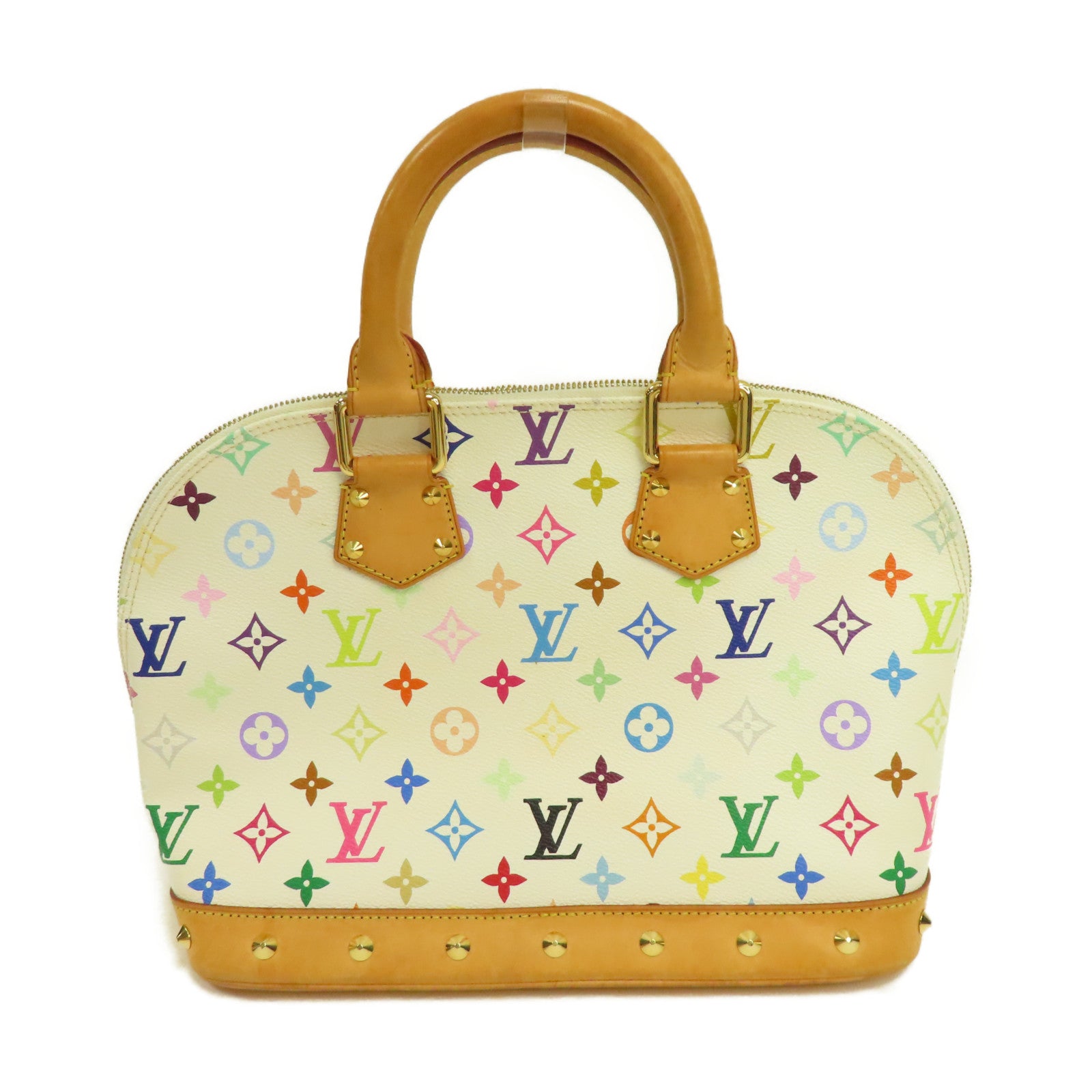 LOUIS VUITTON Monogram Multicolore Alma金扣手挽袋白色/彩色