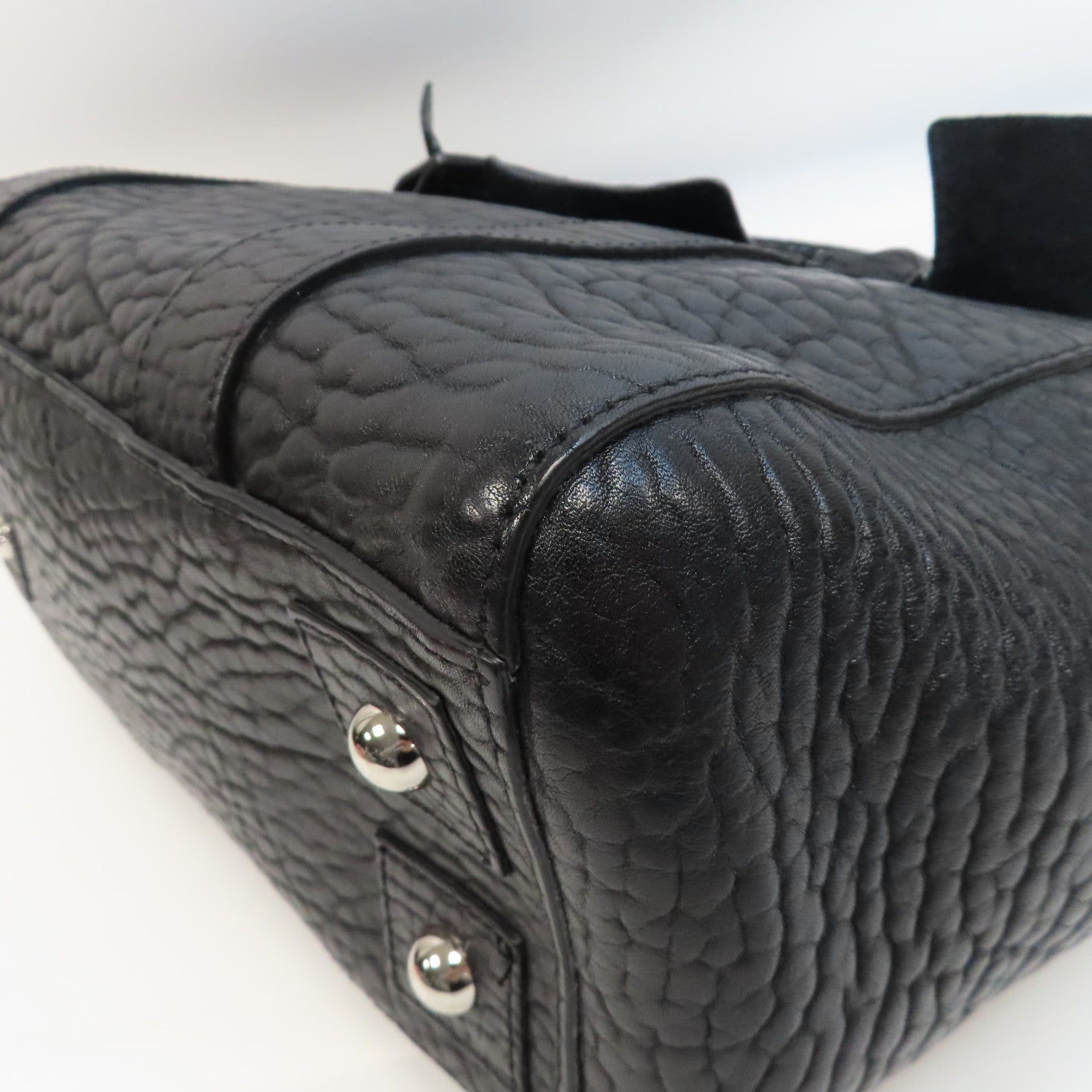 MULBERRY 【激減優惠】牛皮皮革Icon Bag銀扣手挽袋黑色