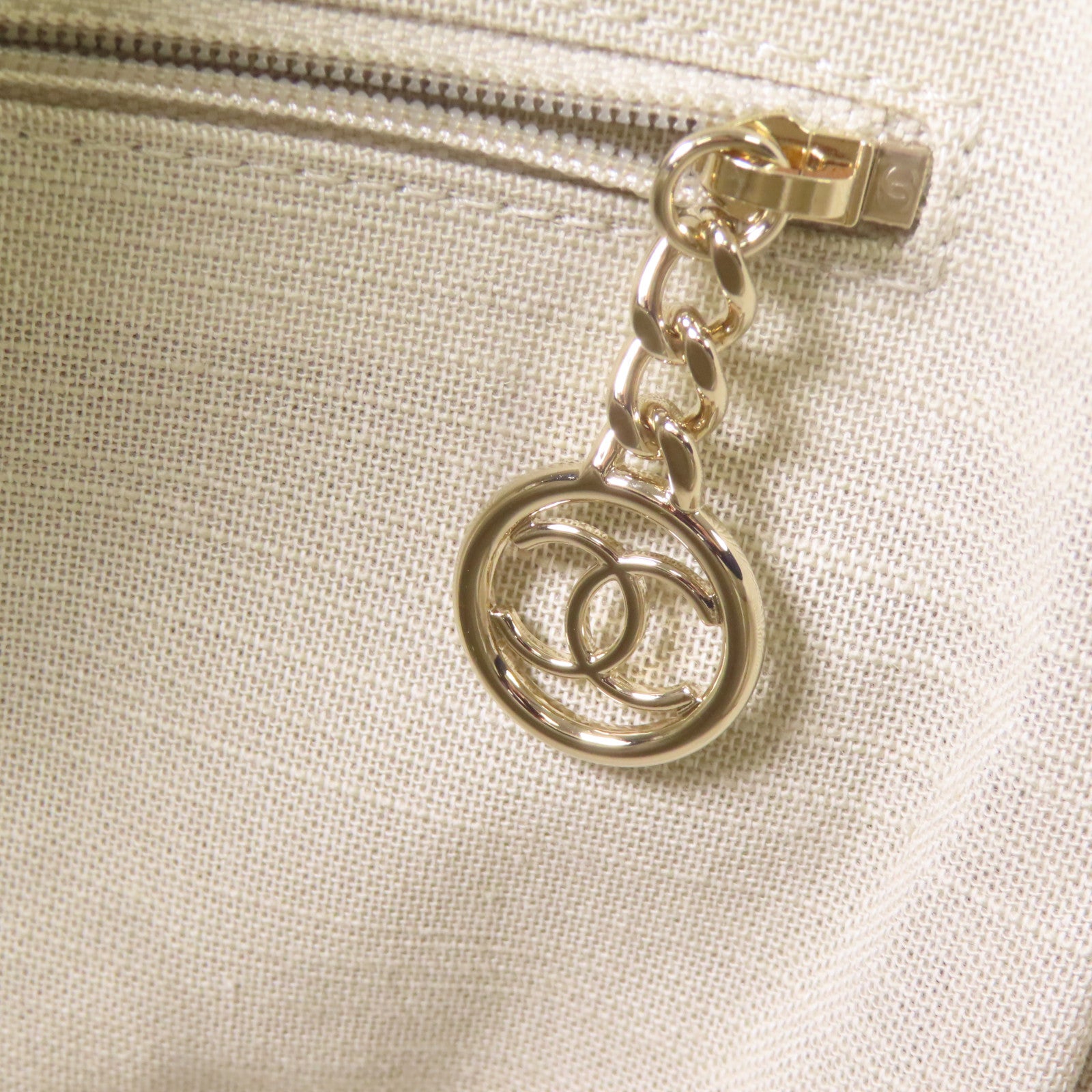 CHANEL 【激減優惠】帆布Deauville Tote銀扣手挽肩背兩用袋深藍色