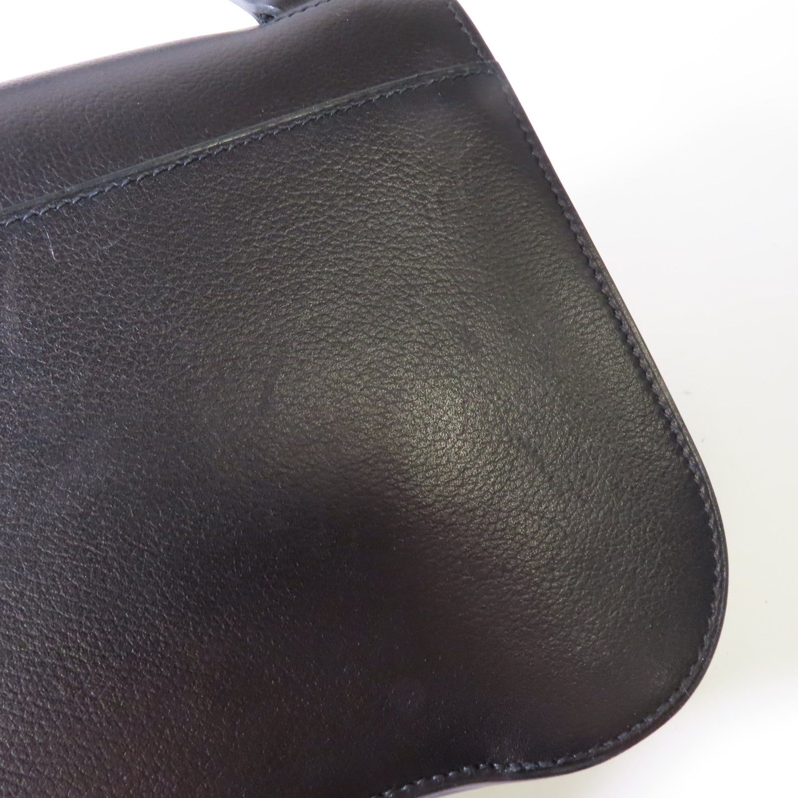 HERMES 【激減優惠】Evercolor皮革Mini Della Cavalleria Bag銀扣肩背袋黑色