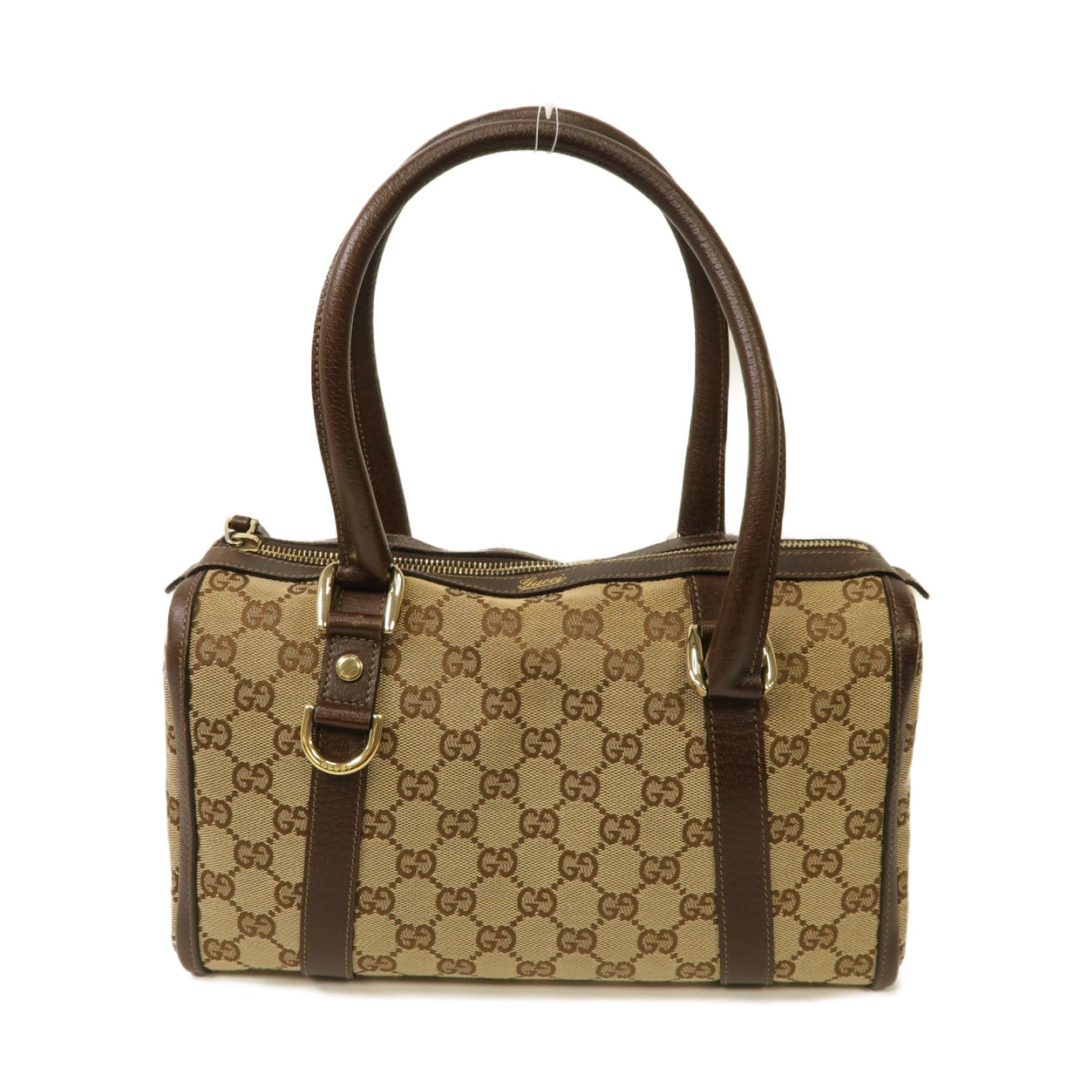 GUCCI 帆布Hand Bag手挽袋銀扣手挽袋啡色