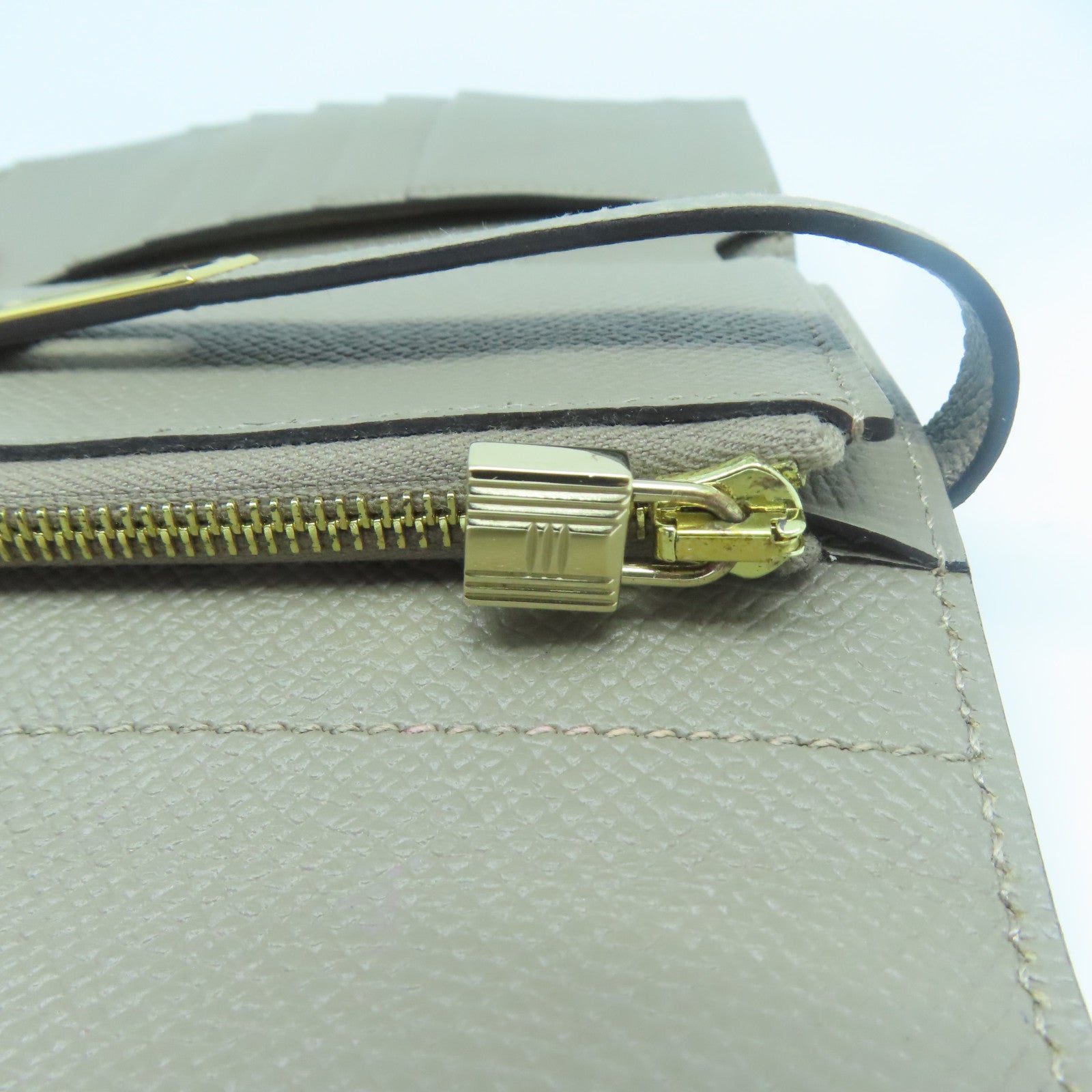 HERMES 【清倉大減價】Epsom皮革Kelly Wallet金扣錢包Gris Tourterelle淺灰色