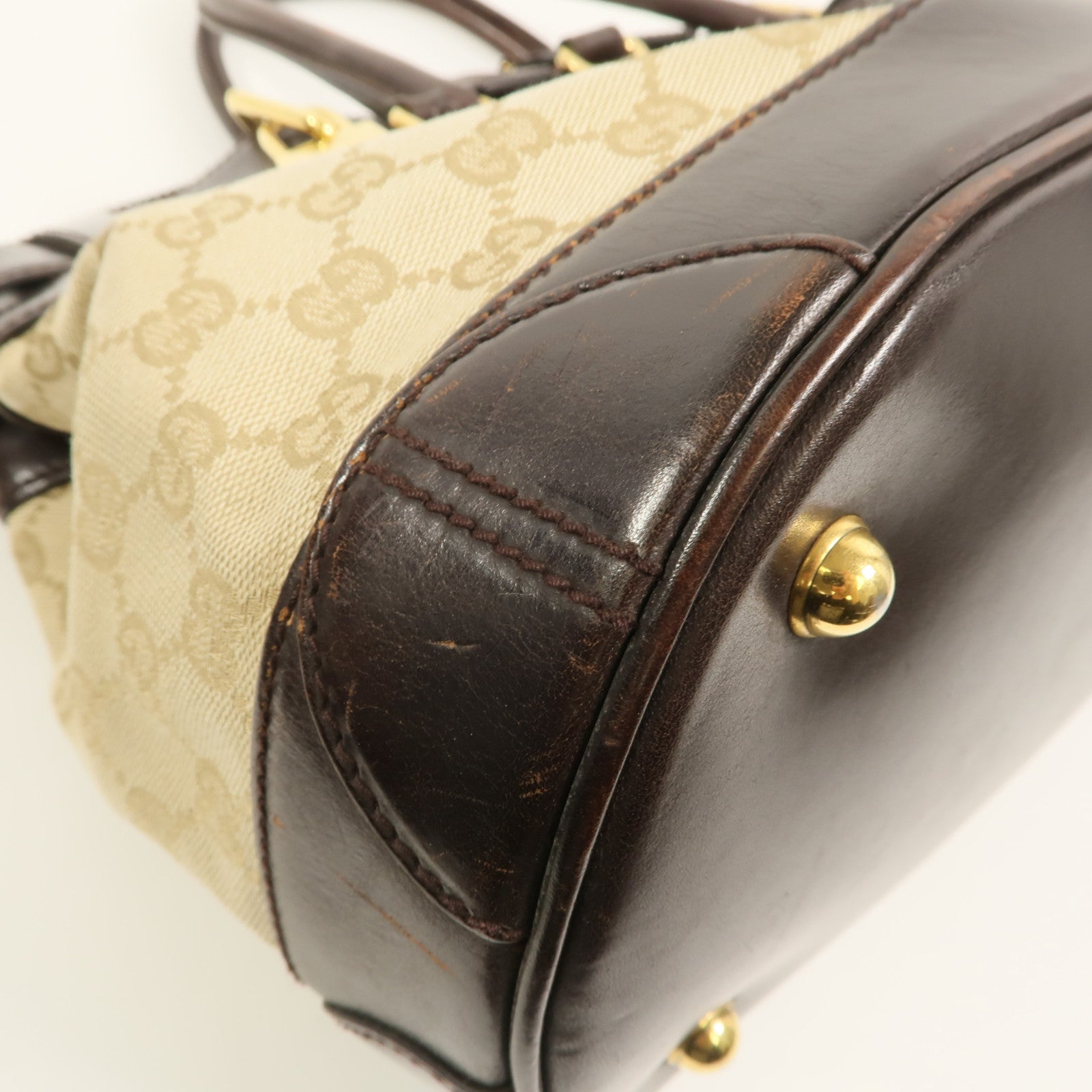 GUCCI 帆布/牛皮皮革Hand Bag手挽袋