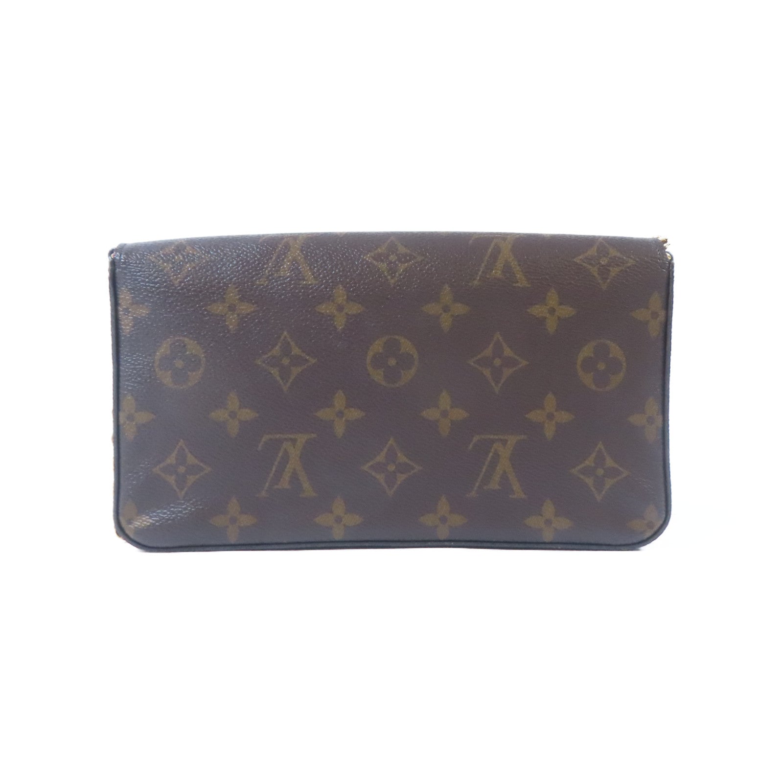 LOUIS VUITTON Monogram Felicie Pochette金扣鏈帶肩背袋啡色