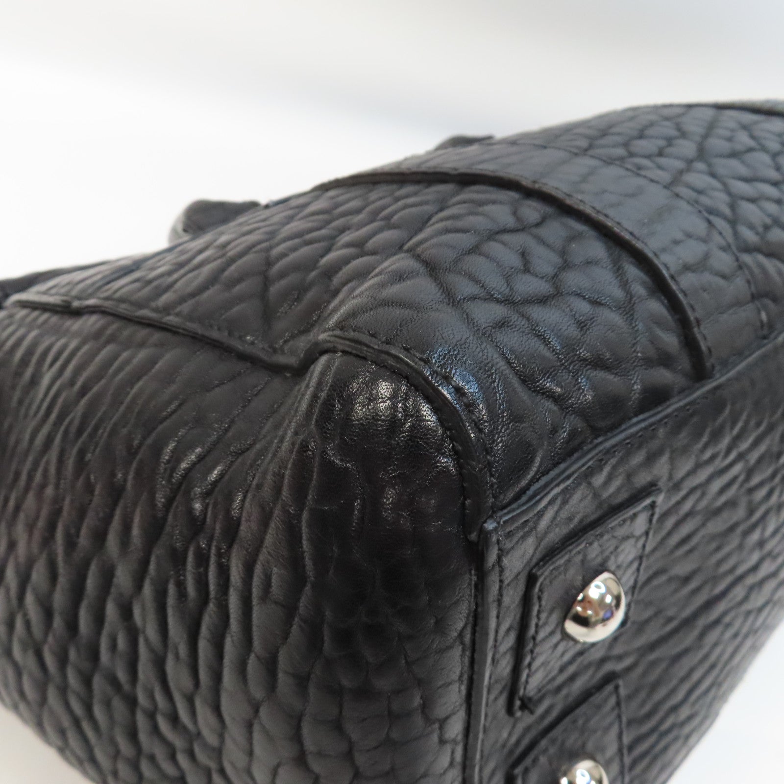 MULBERRY 【激減優惠】牛皮皮革Icon Bag銀扣手挽袋黑色