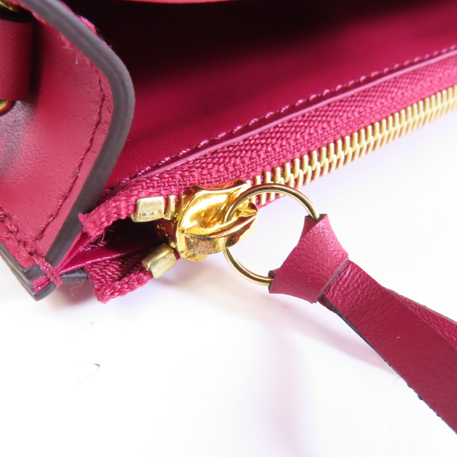 LOUIS VUITTON Monogram Flore金扣鏈帶肩背袋棕色/粉紅色
