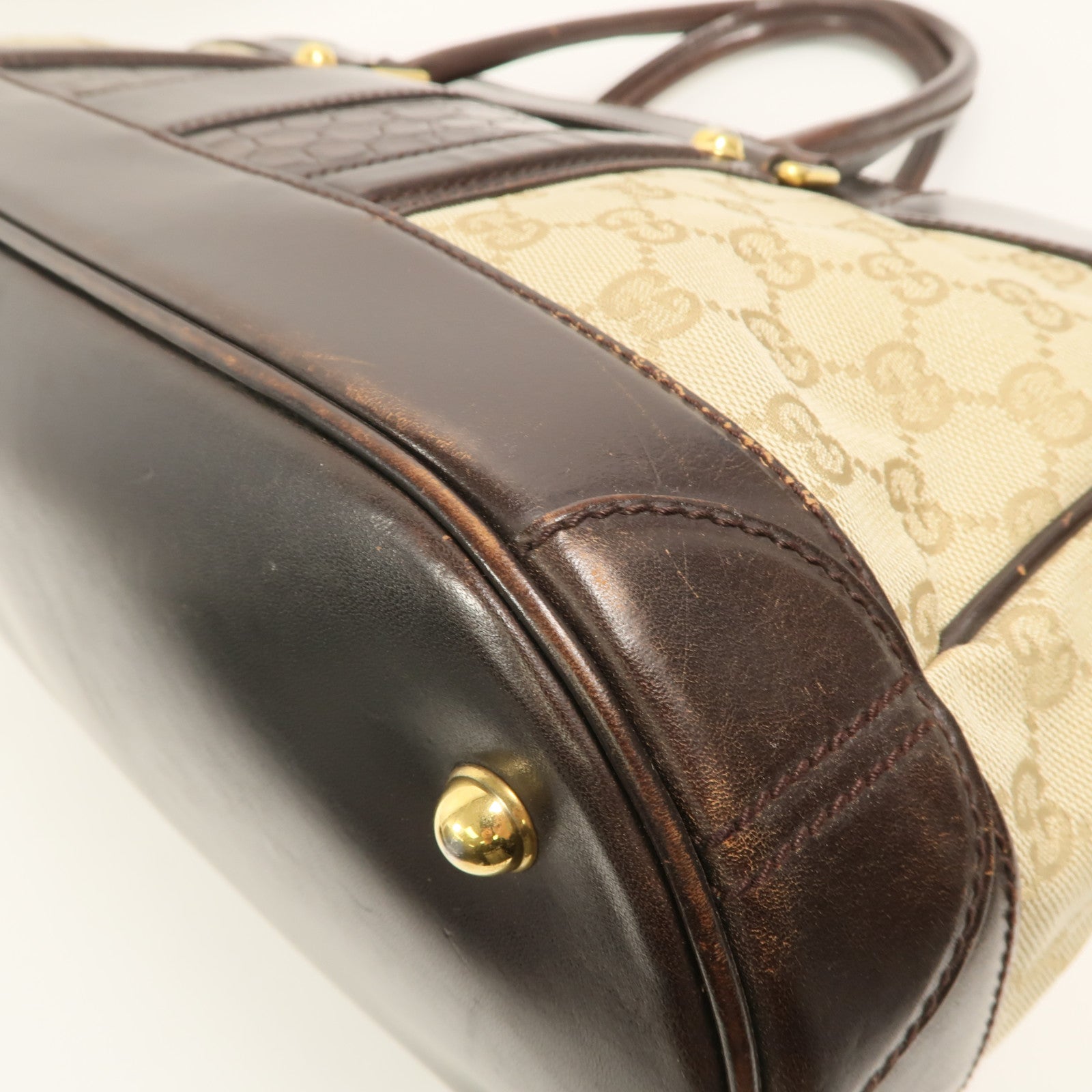 GUCCI 帆布/牛皮皮革Hand Bag手挽袋