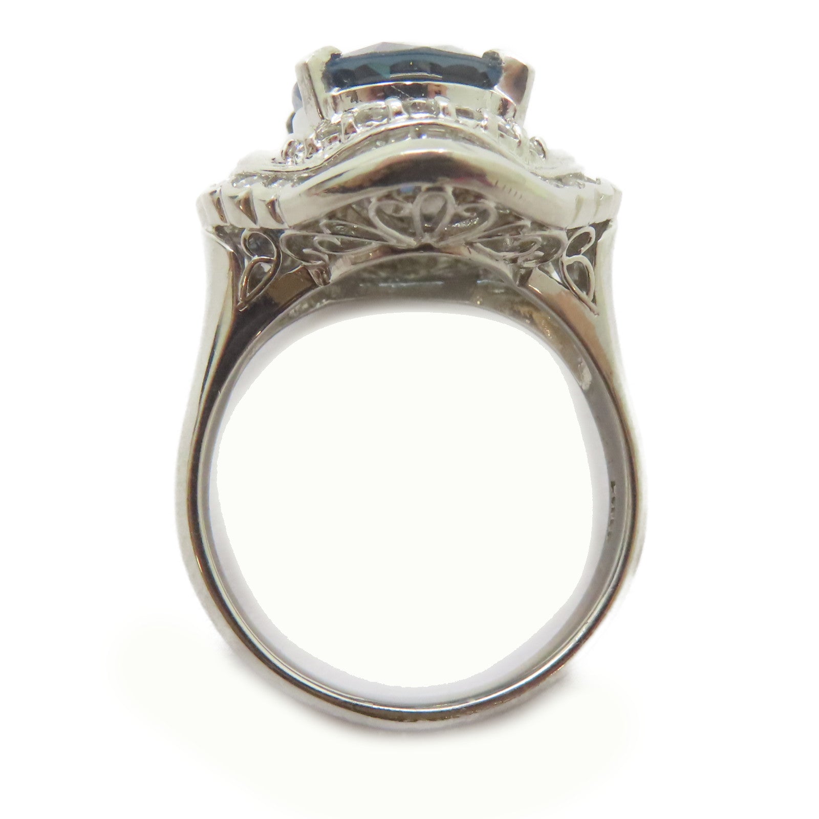 JEWELRY PT900鉑金Topaz Ring 5.41ct拓帕石/1.35ct鑚石戒指US#7