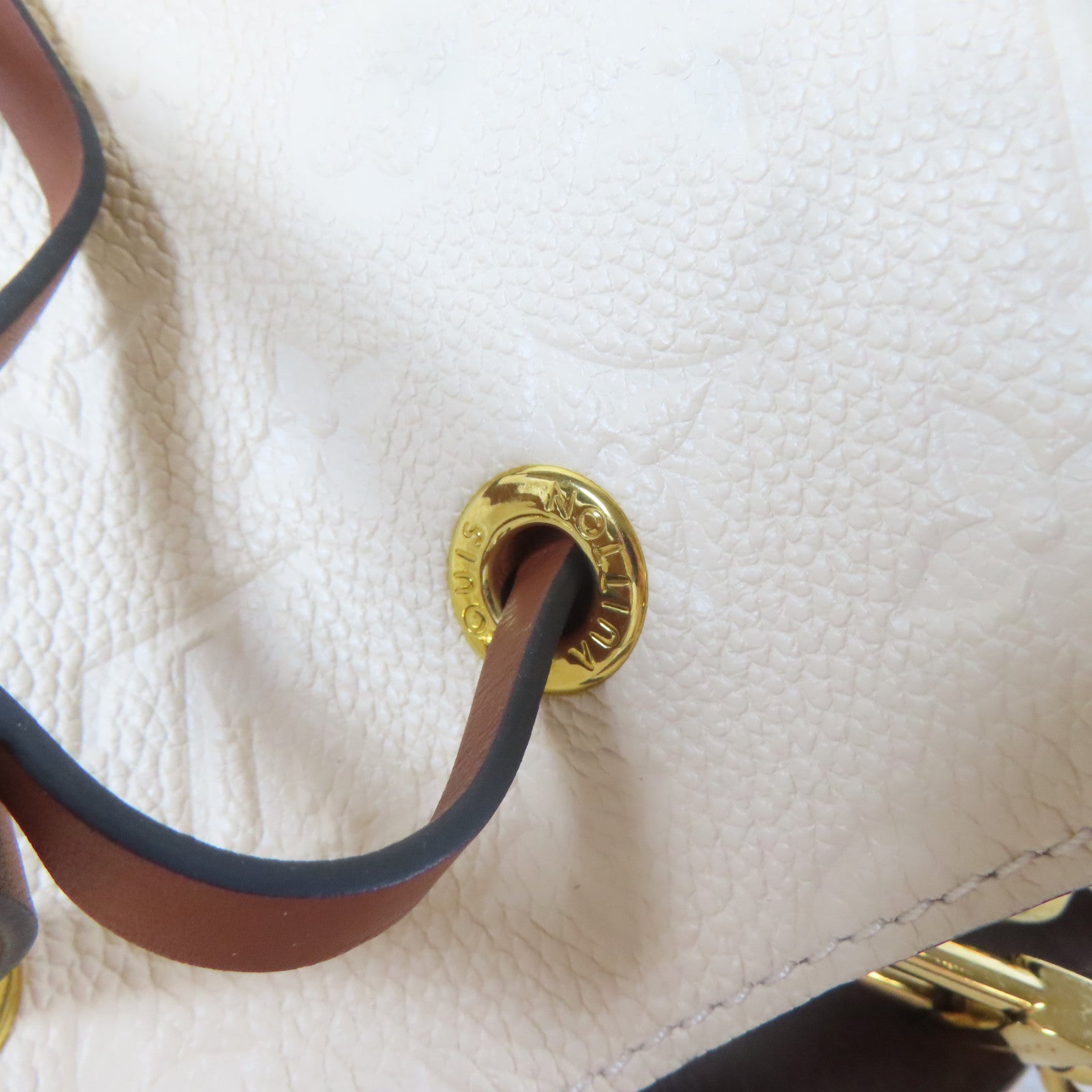 LOUIS VUITTON Monogram Empreinte Noe Noe MM 2 Way Bag金扣手挽肩背兩用袋啡色/米色