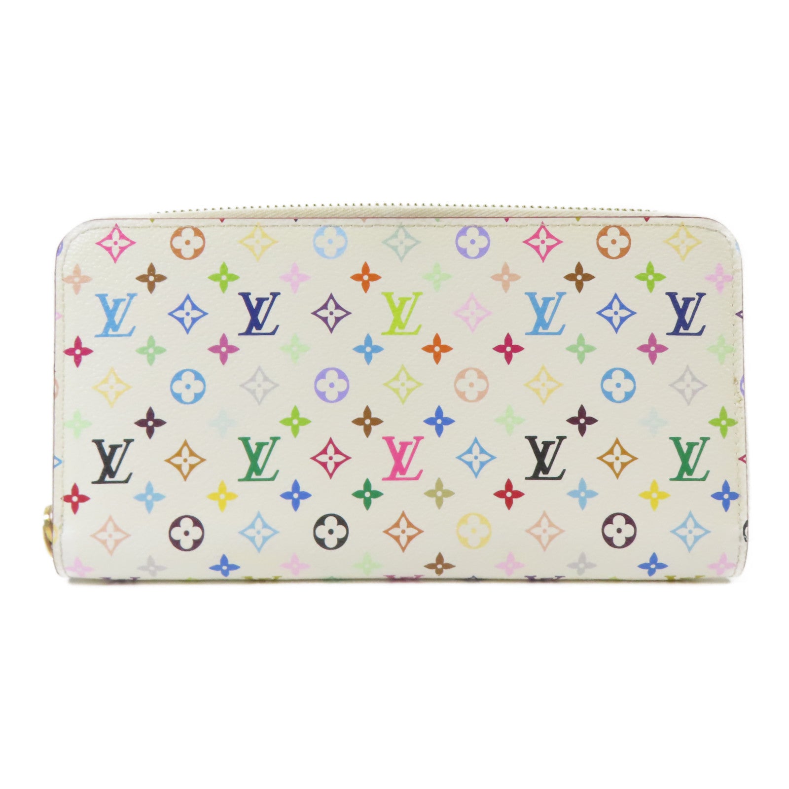 LOUIS VUITTON Monogram Multicolore Zipper Long Wallet金扣長錢包白色