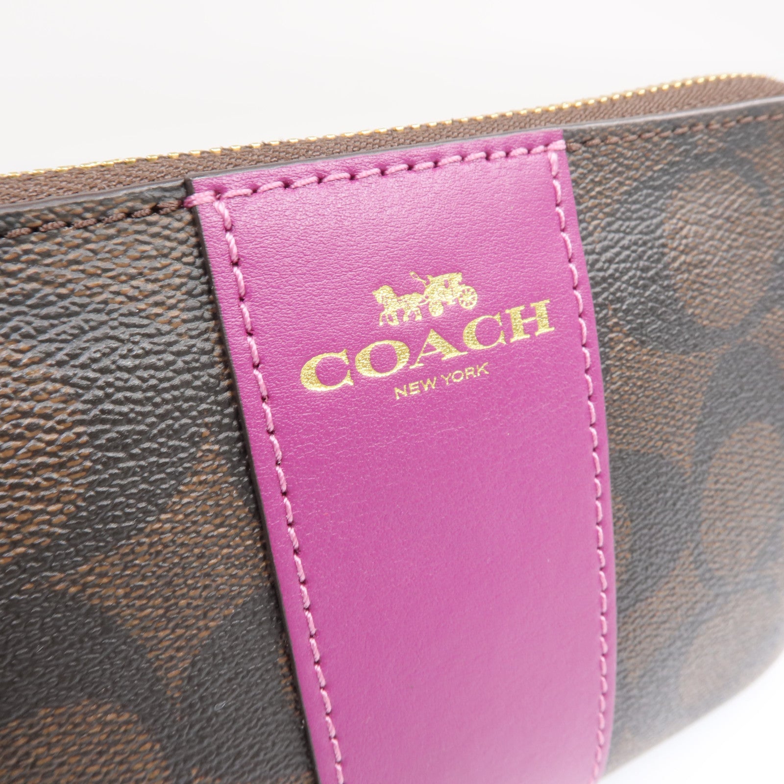 COACH 塗層帆布Pouch金扣長錢包