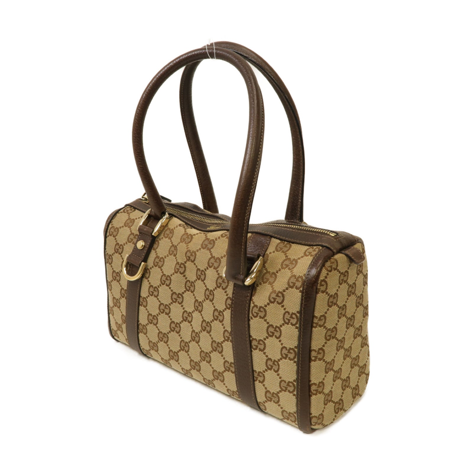 GUCCI 帆布Hand Bag手挽袋銀扣手挽袋啡色