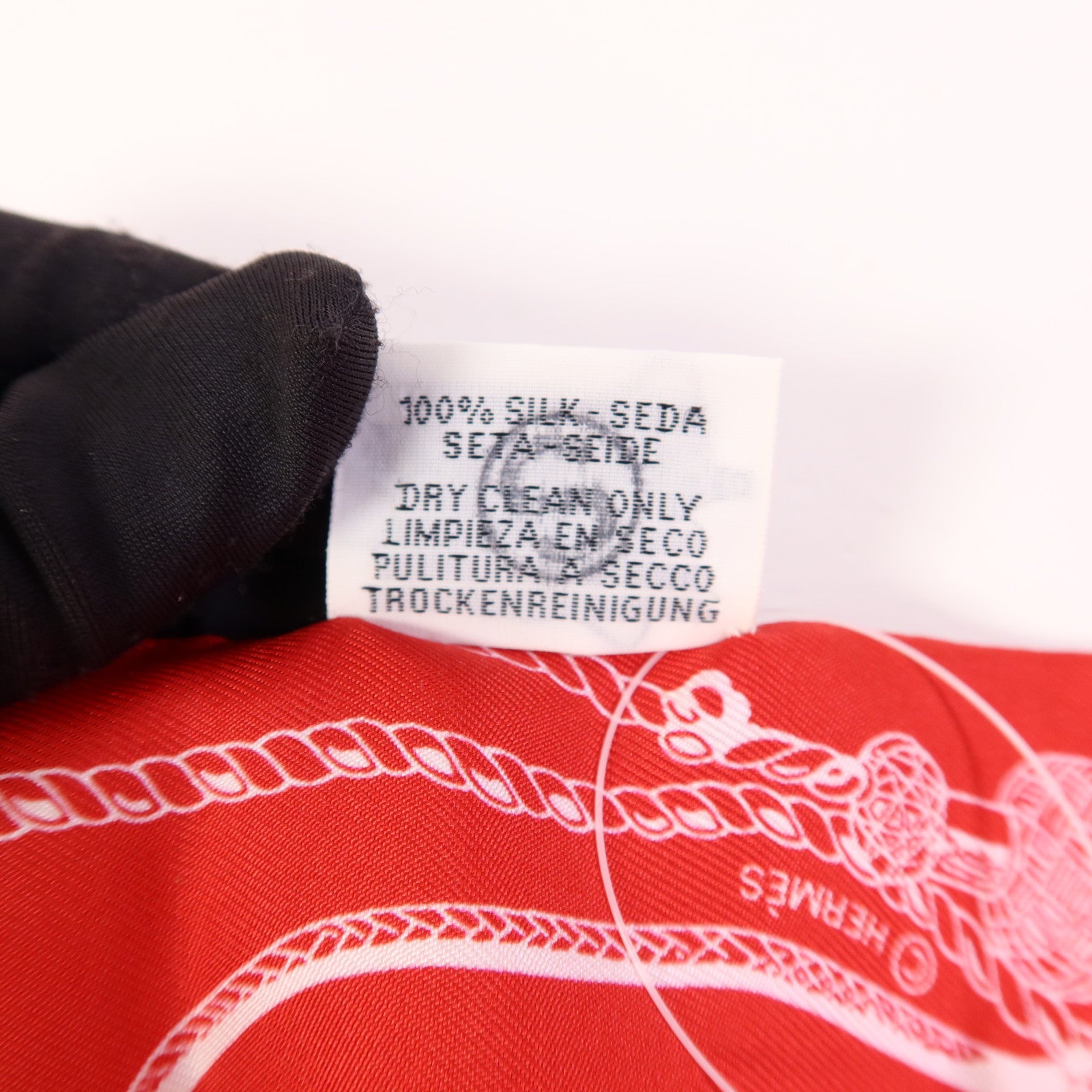 HERMES 絲質Maxi Twilly絲巾White/Red